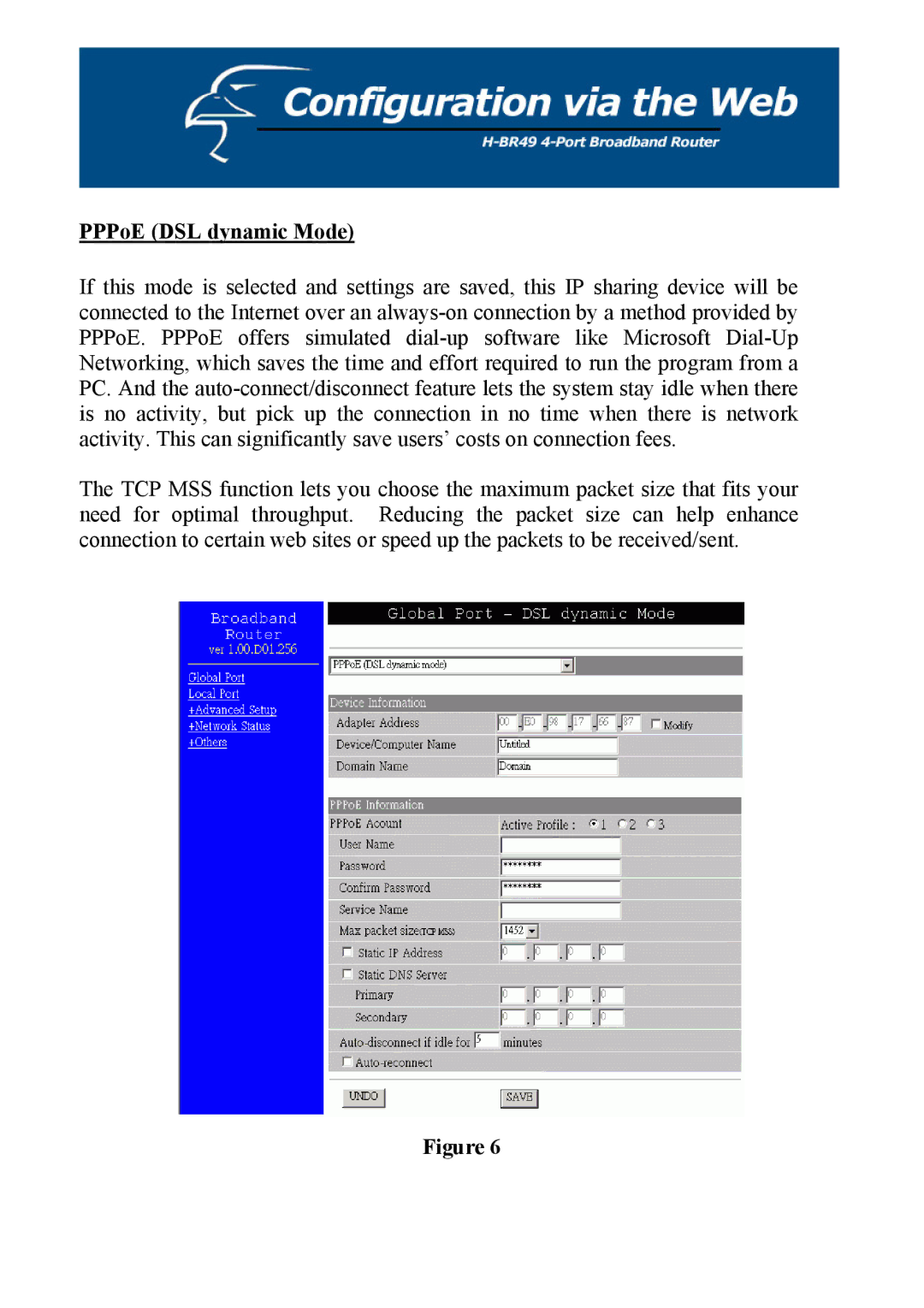 Hawking Technology H-BR49 manual PPPoE DSL dynamic Mode 