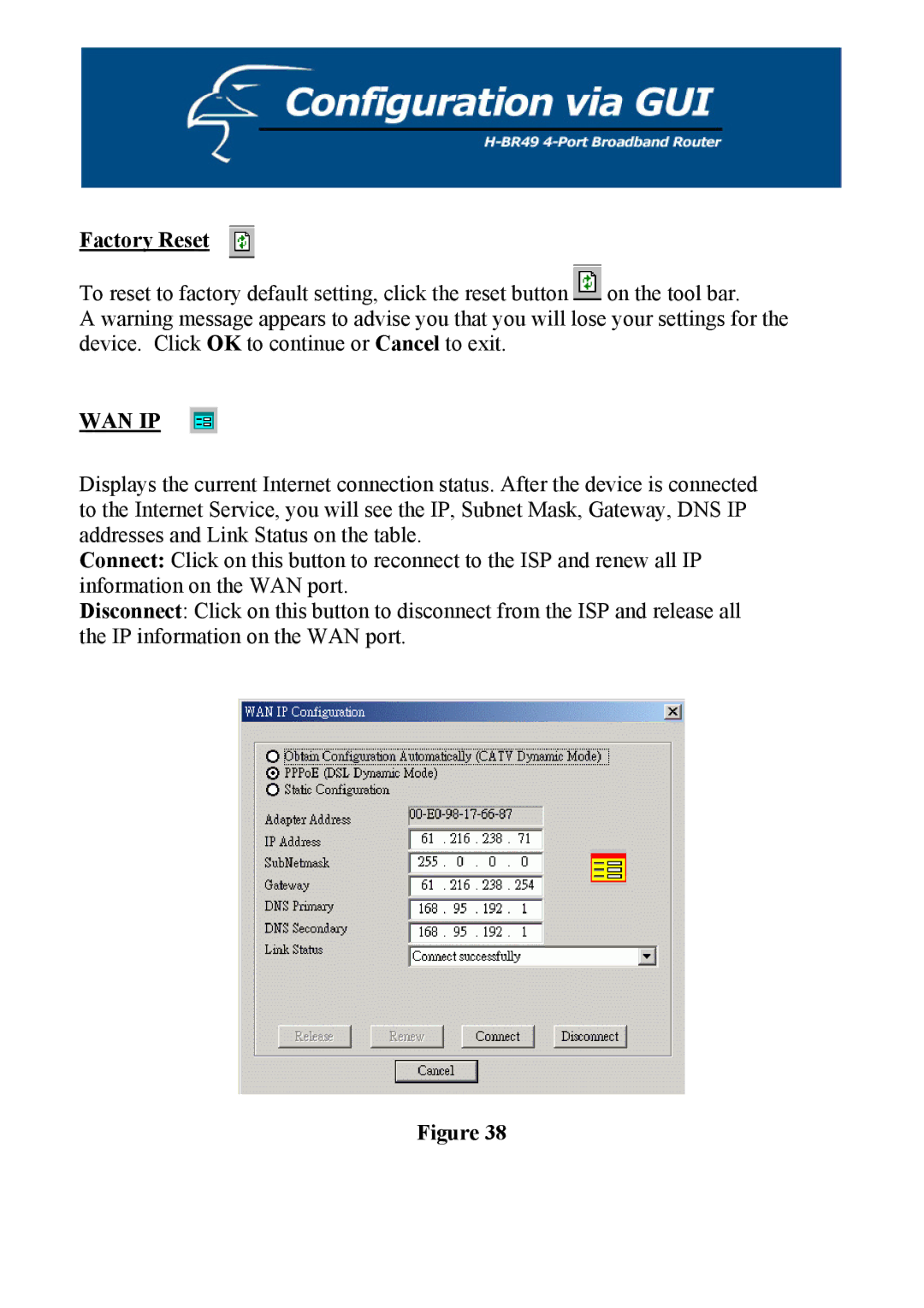 Hawking Technology H-BR49 manual Wan Ip 