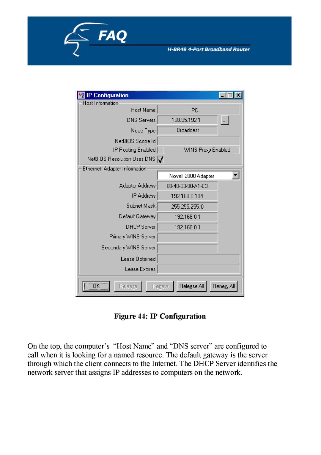 Hawking Technology H-BR49 manual IP Configuration 