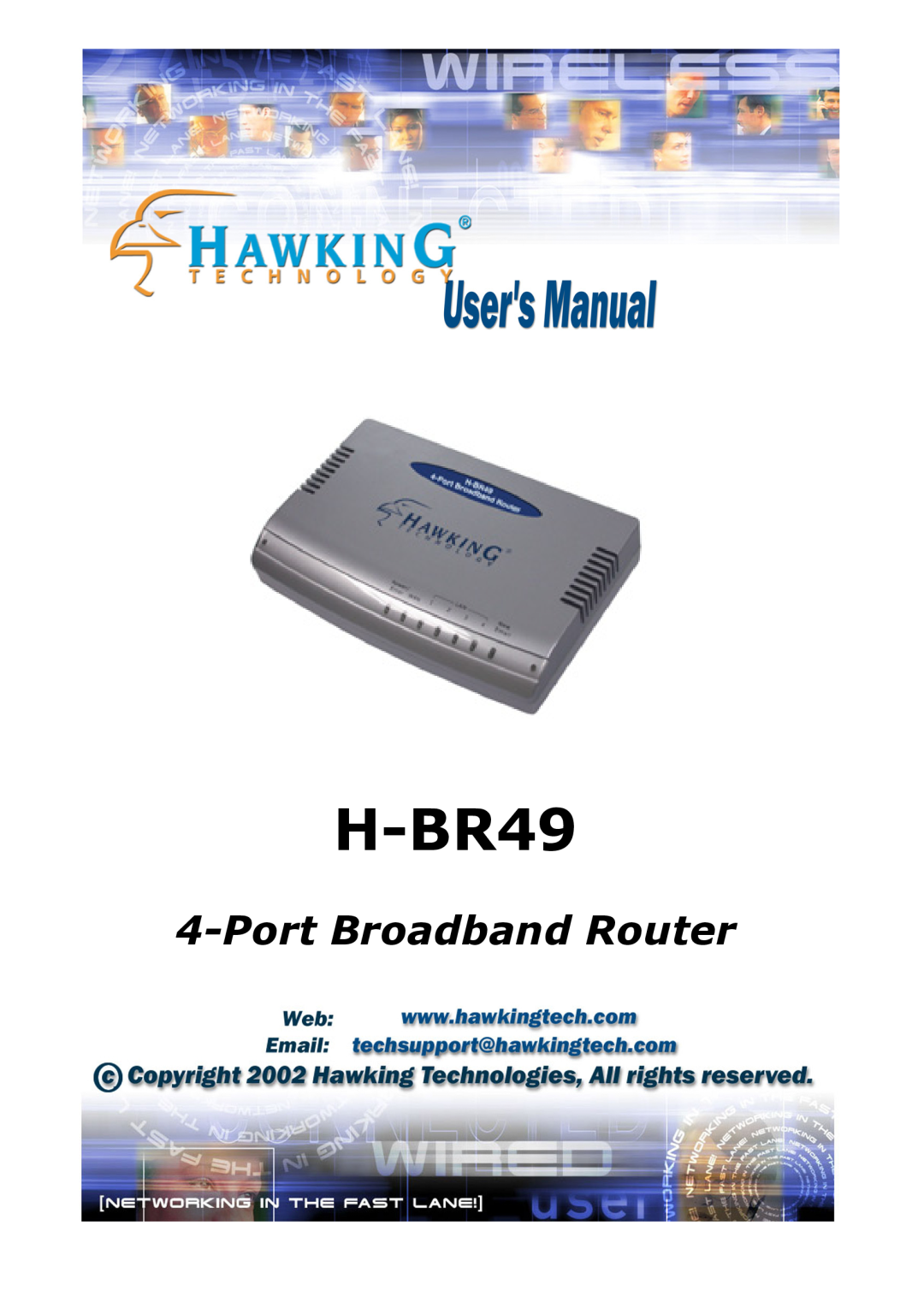 Hawking Technology H-BR49 manual Port Broadband Router 