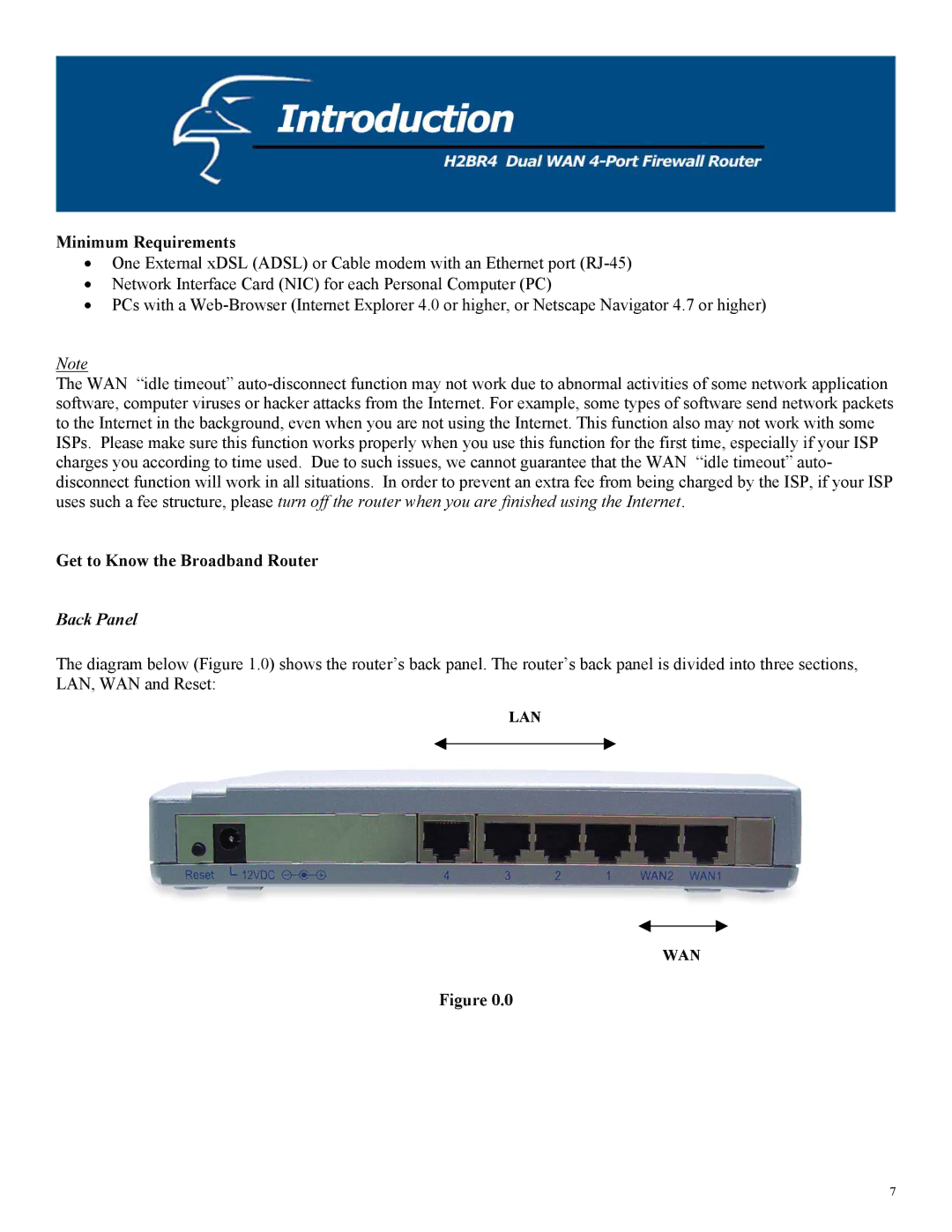 Hawking Technology H2BR4 manual Minimum Requirements, Get to Know the Broadband Router, Back Panel 