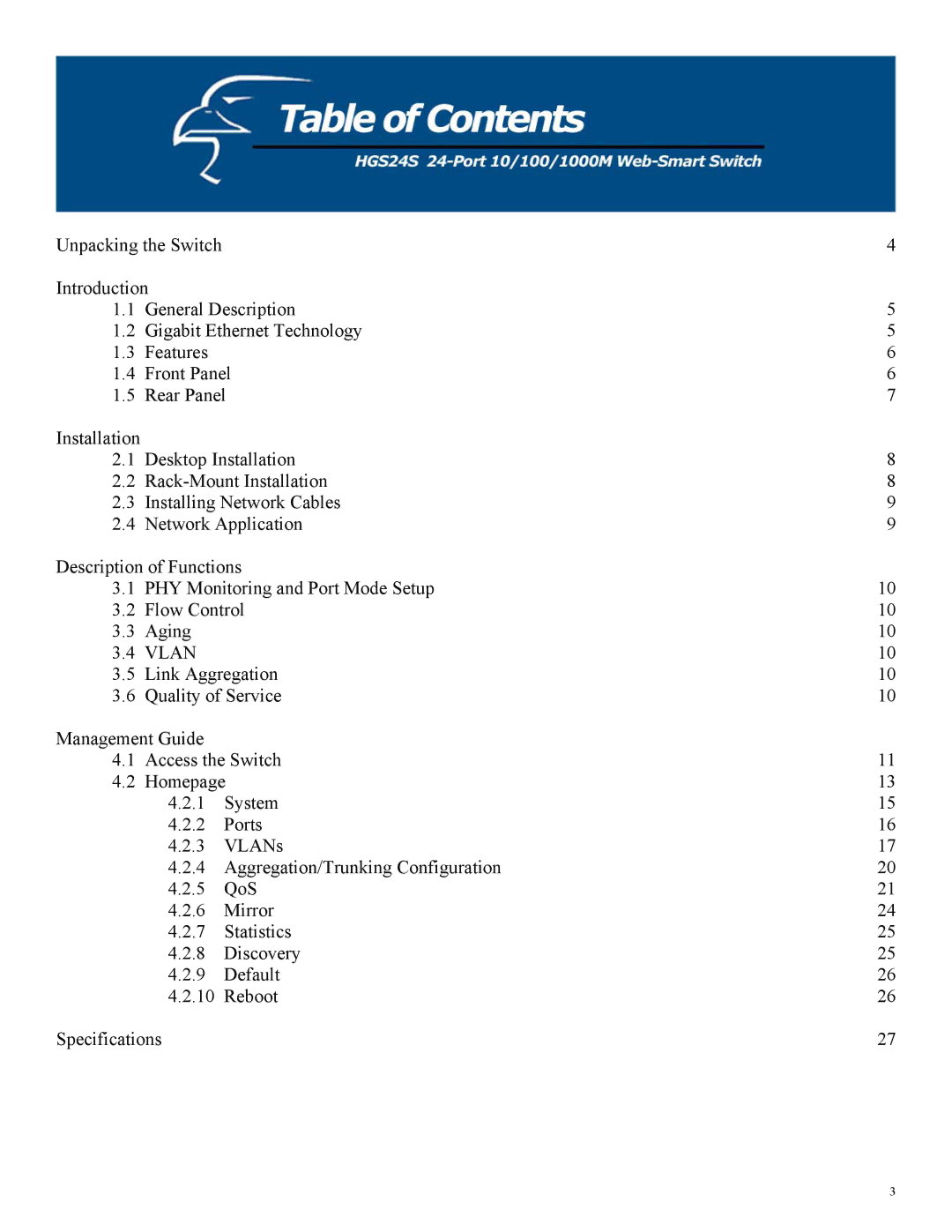 Hawking Technology HGS24S manual Vlan 