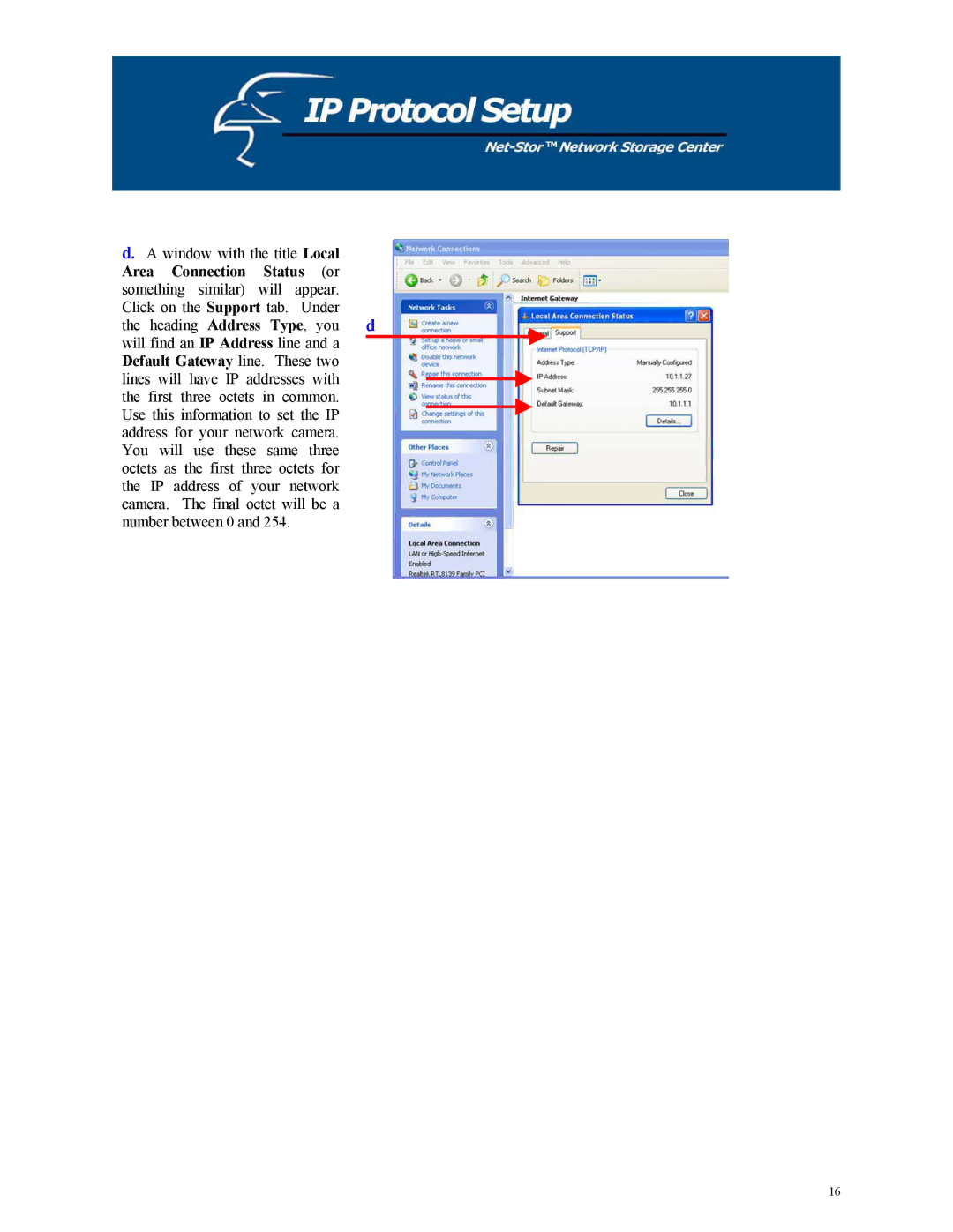 Hawking Technology HNAS1 manual Default Gateway line. These two 