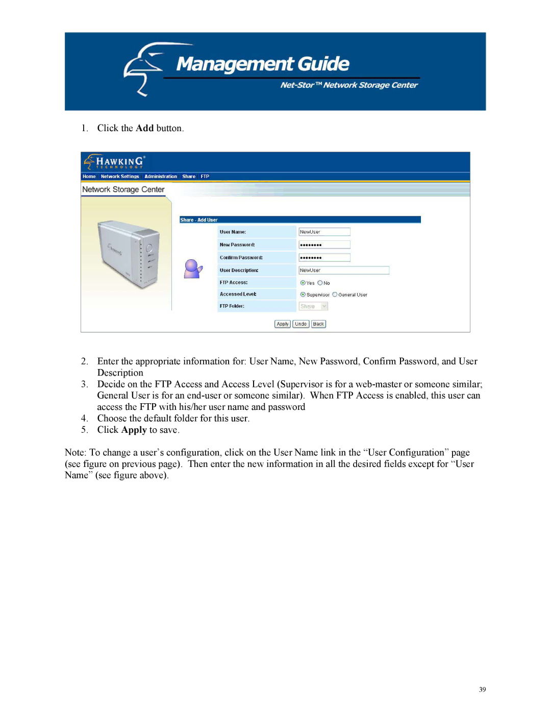 Hawking Technology HNAS1 manual 