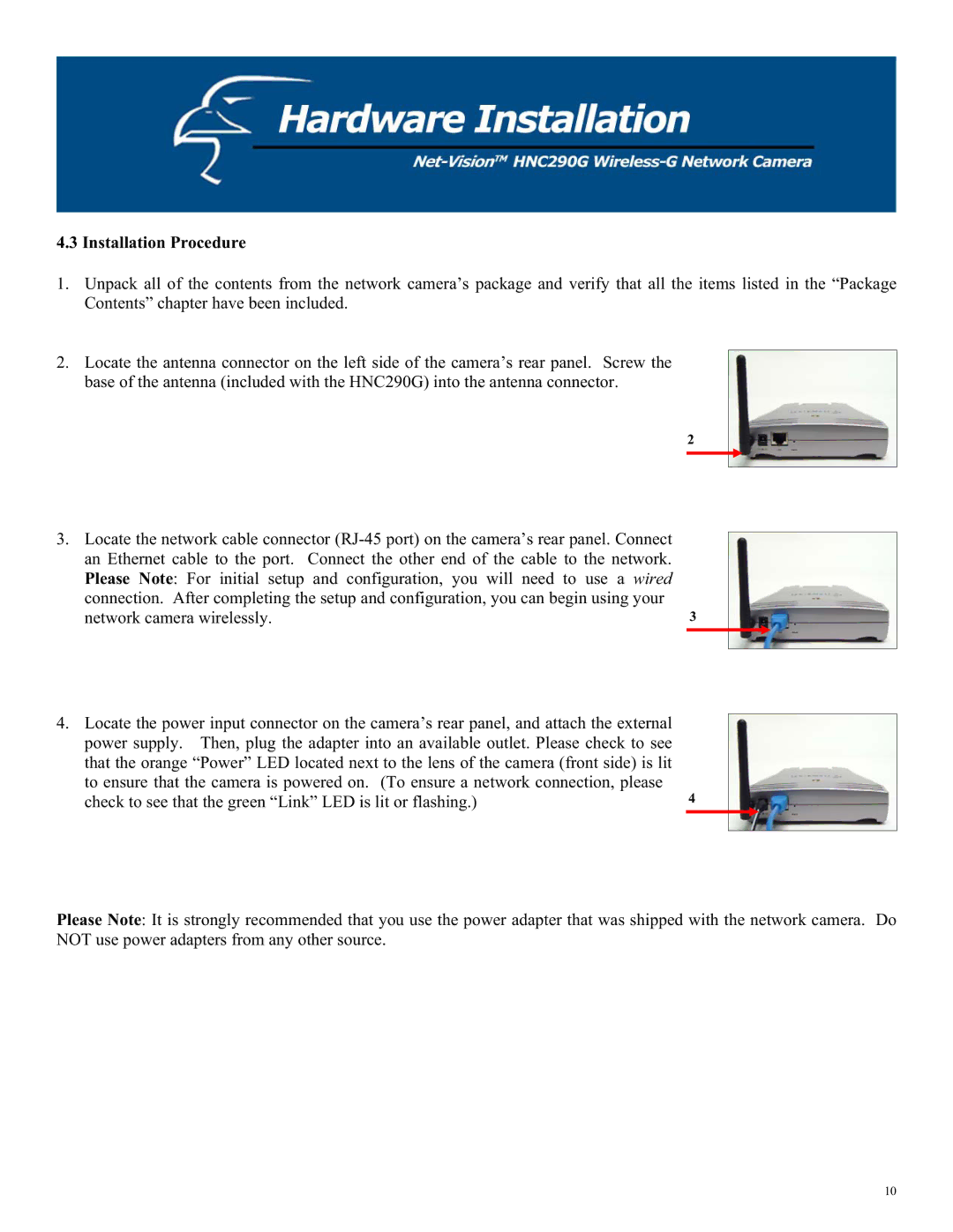 Hawking Technology HNC290G manual Installation Procedure 