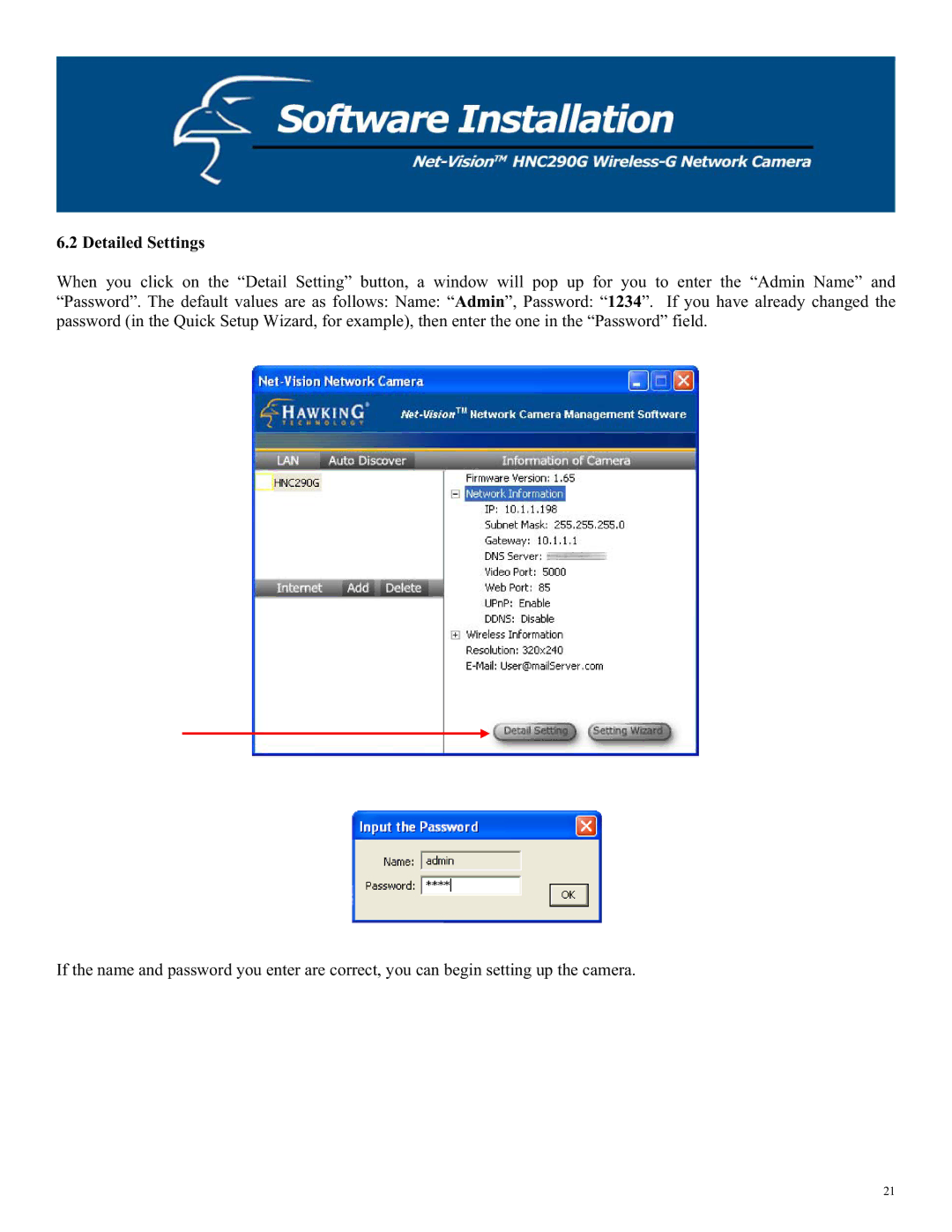 Hawking Technology HNC290G manual Detailed Settings 