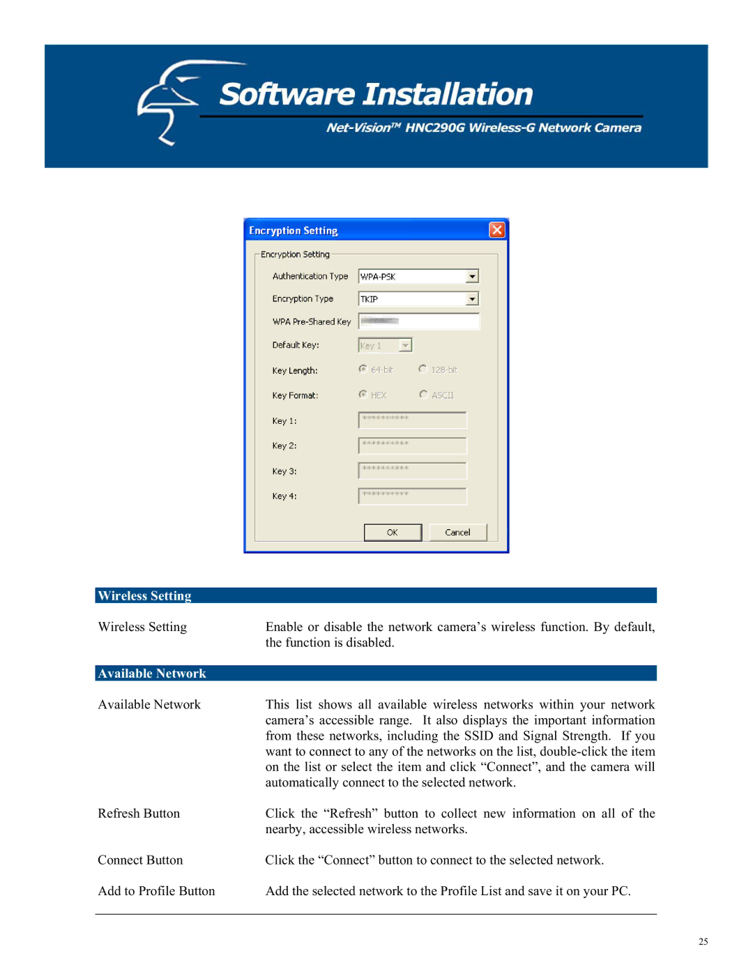 Hawking Technology HNC290G manual Wireless Setting, Available Network 