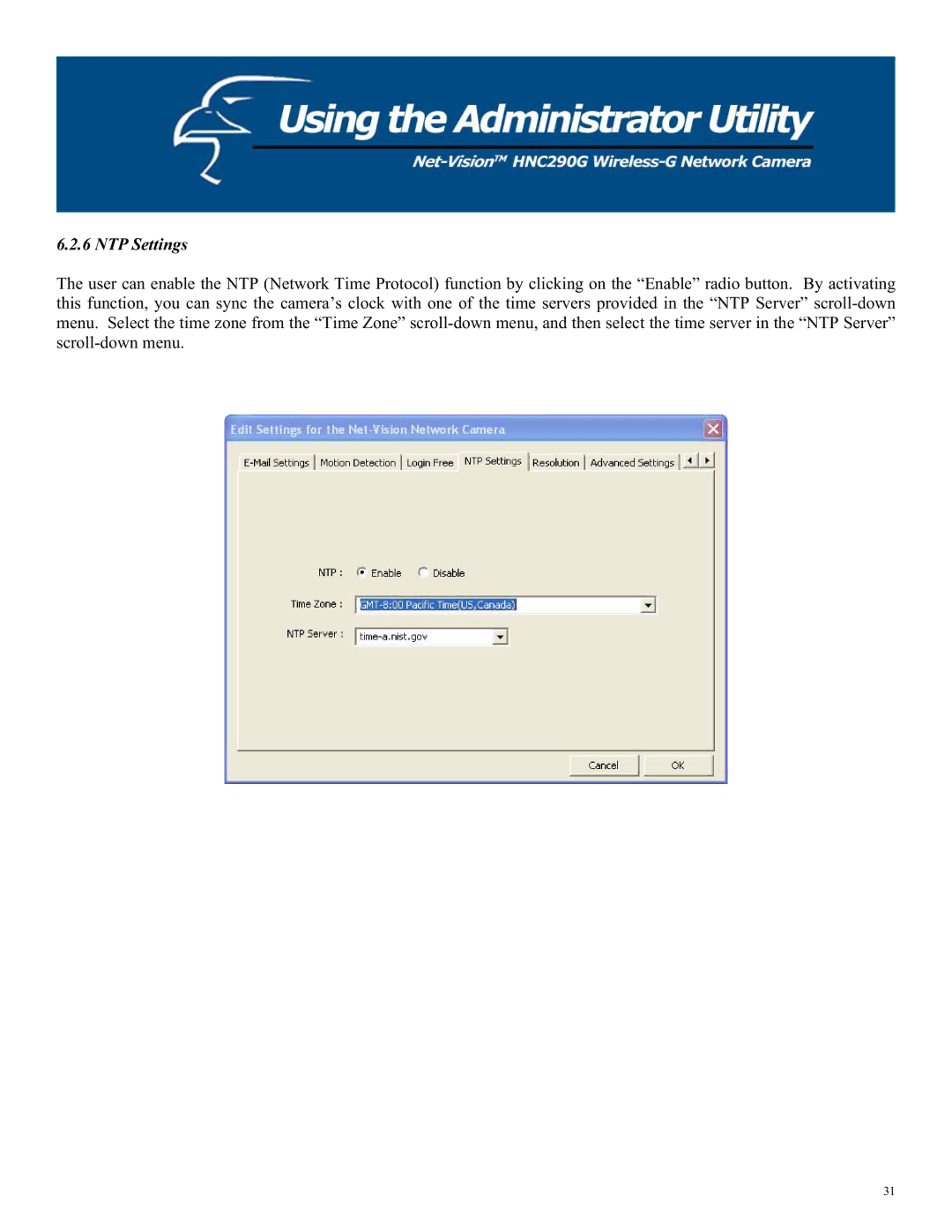 Hawking Technology HNC290G manual NTP Settings 