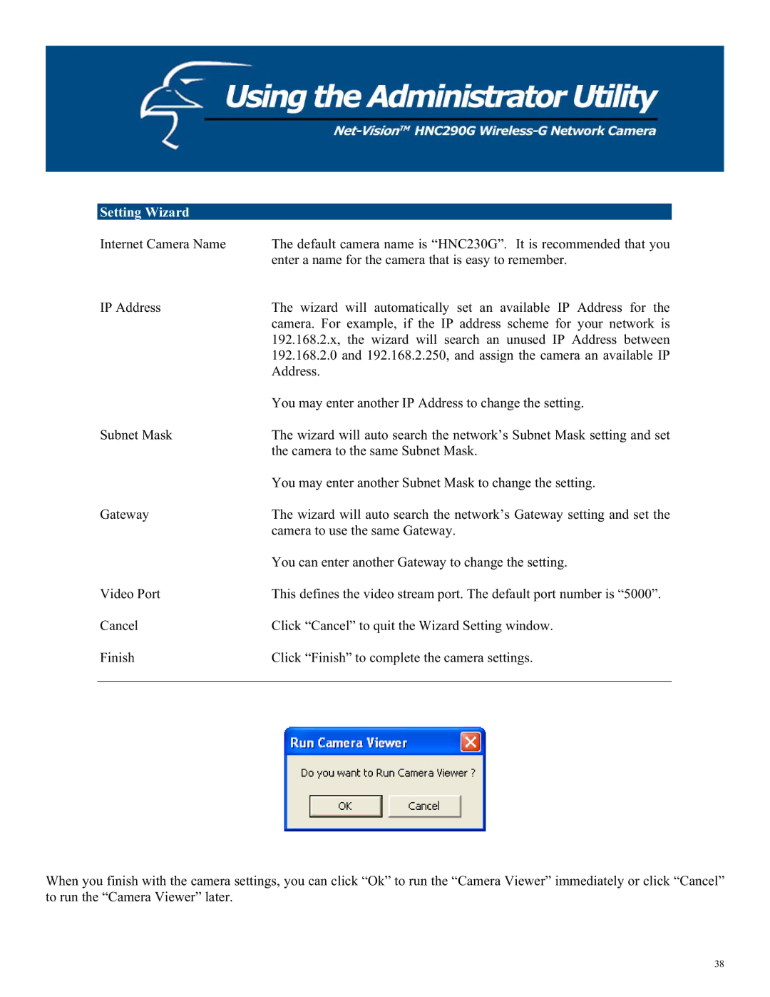 Hawking Technology HNC290G manual Setting Wizard 