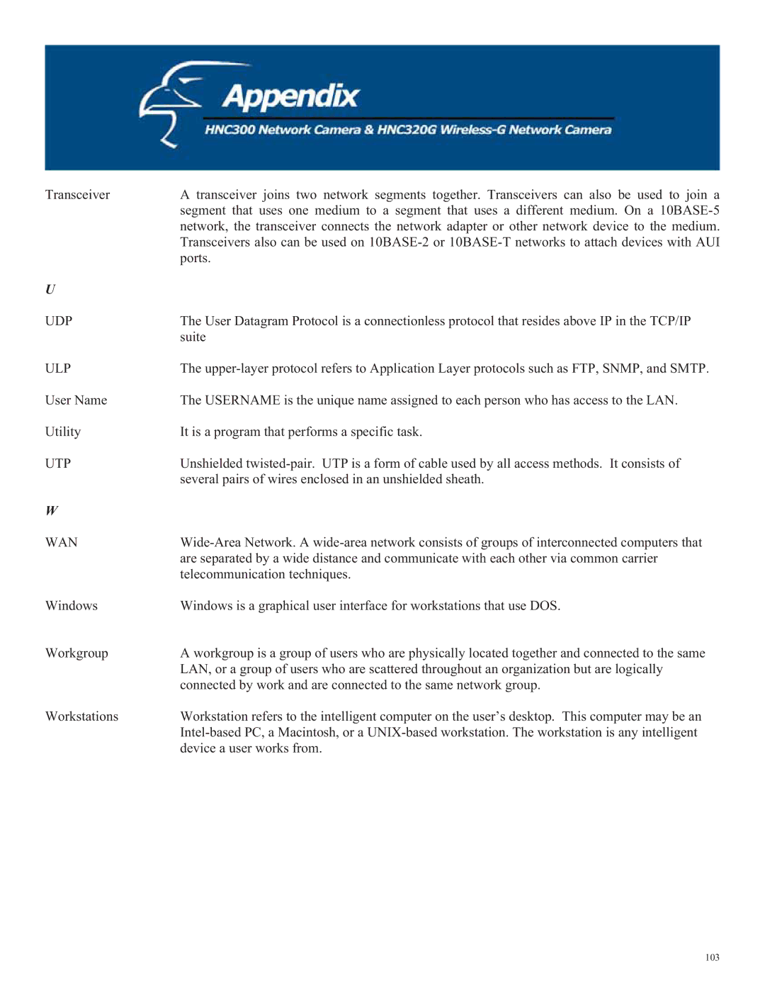 Hawking Technology HNC320G, HNC300 manual Udp 