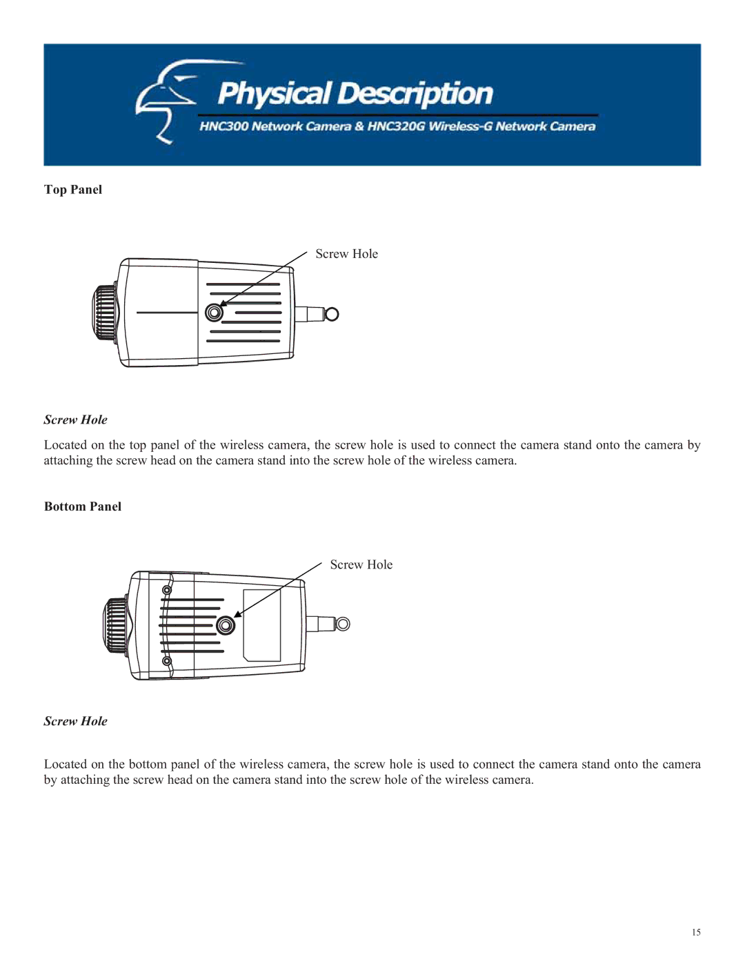 Hawking Technology HNC320G, HNC300 manual Screw Hole 