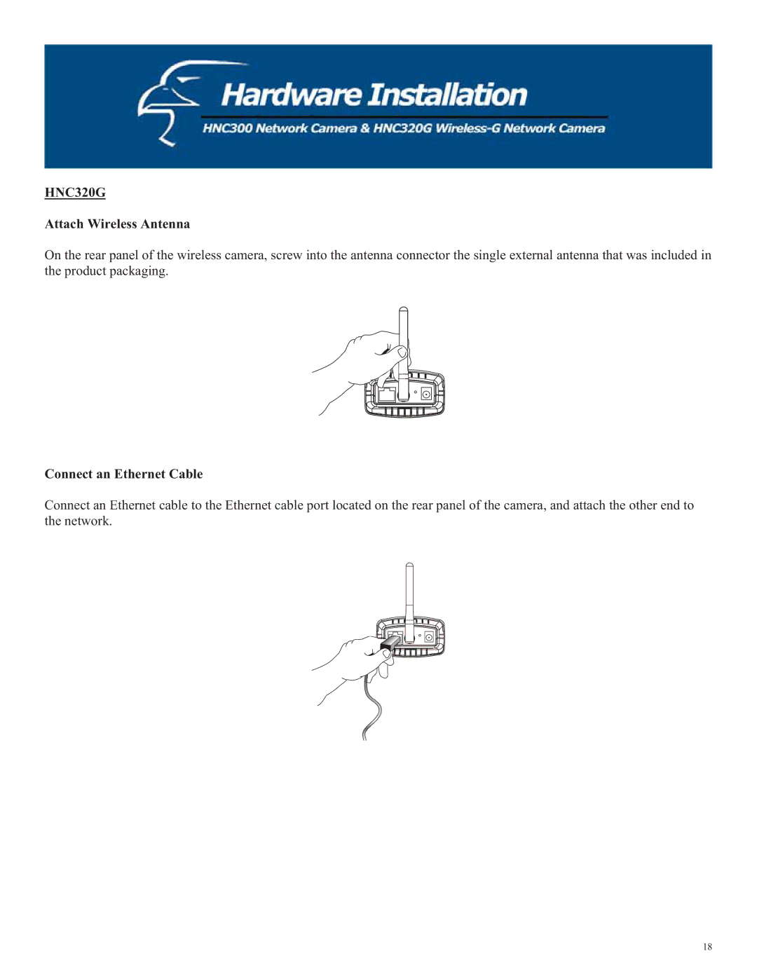 Hawking Technology HNC300, HNC320G manual Attach Wireless Antenna 