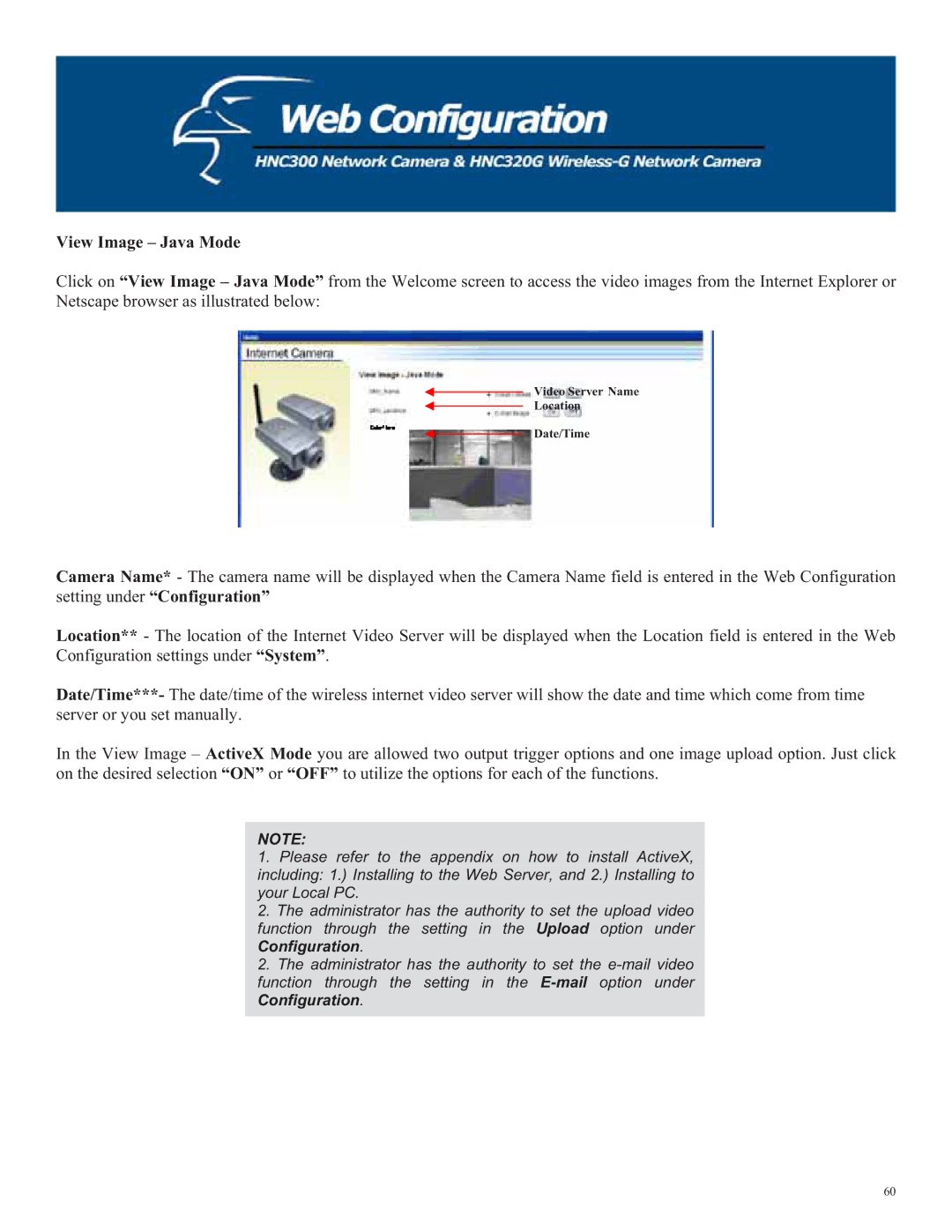 Hawking Technology HNC300, HNC320G manual View Image Java Mode 