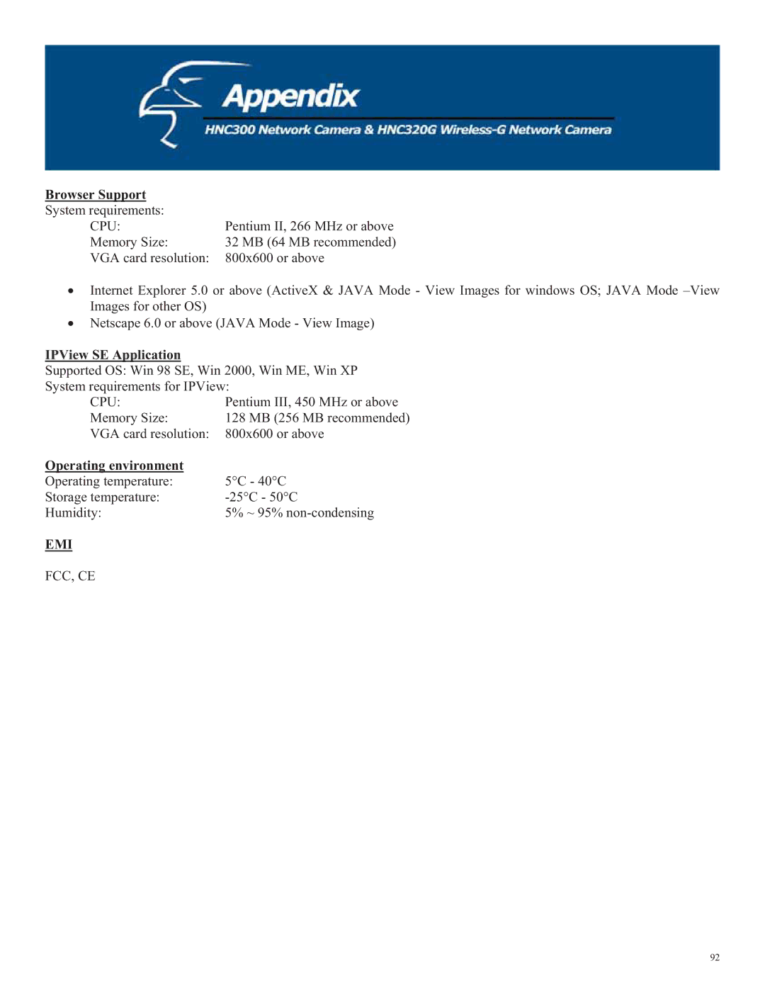 Hawking Technology HNC300, HNC320G manual Emi 