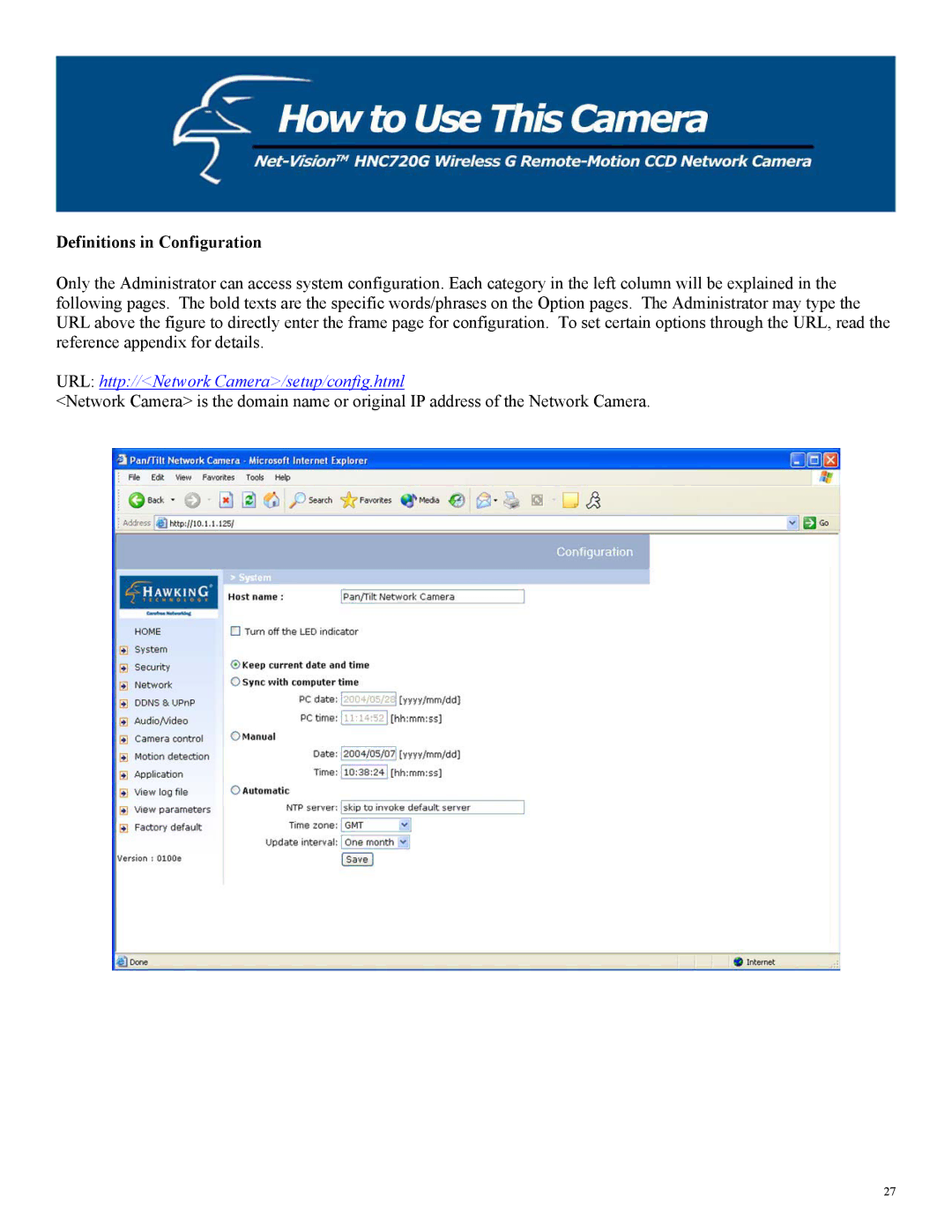 Hawking Technology HNC720G manual Definitions in Configuration 