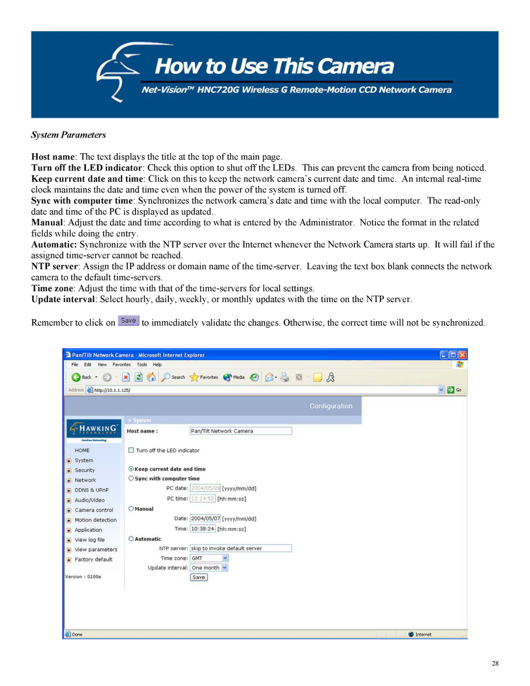 Hawking Technology HNC720G manual System Parameters 