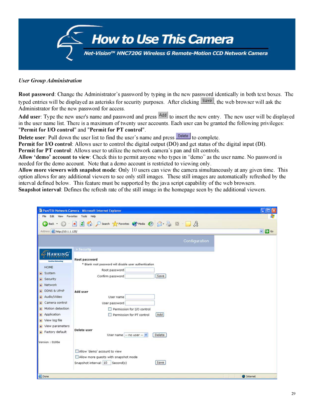 Hawking Technology HNC720G manual User Group Administration 