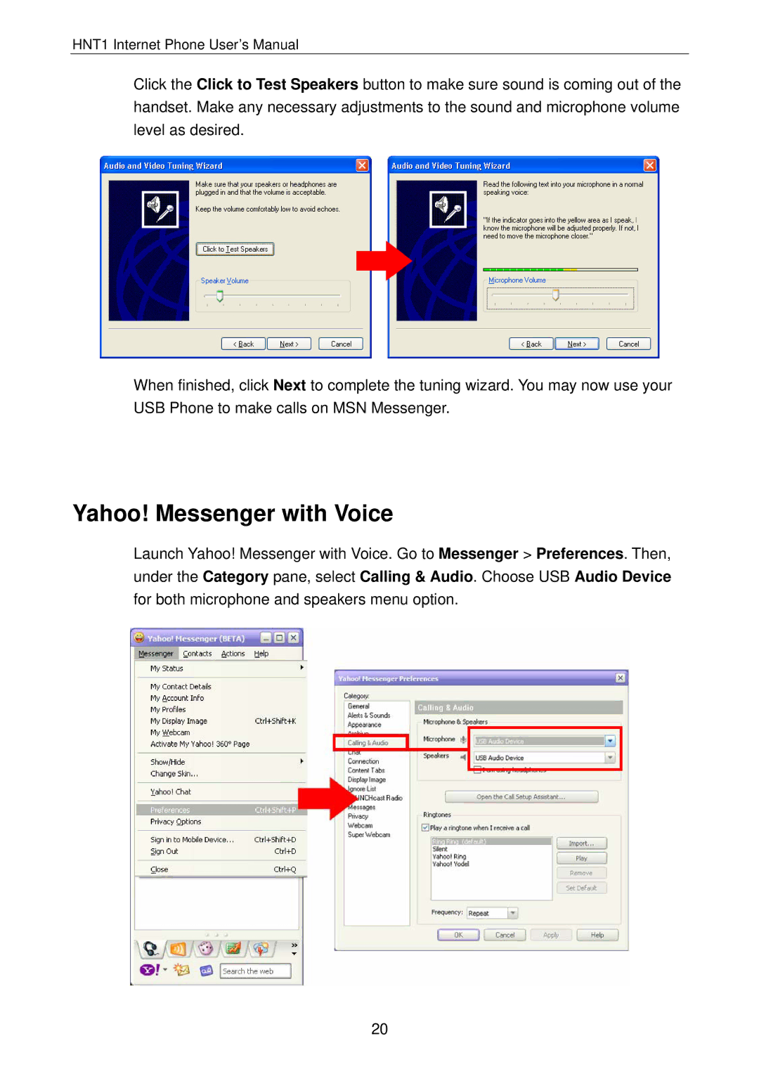 Hawking Technology HNT1 manual Yahoo! Messenger with Voice 