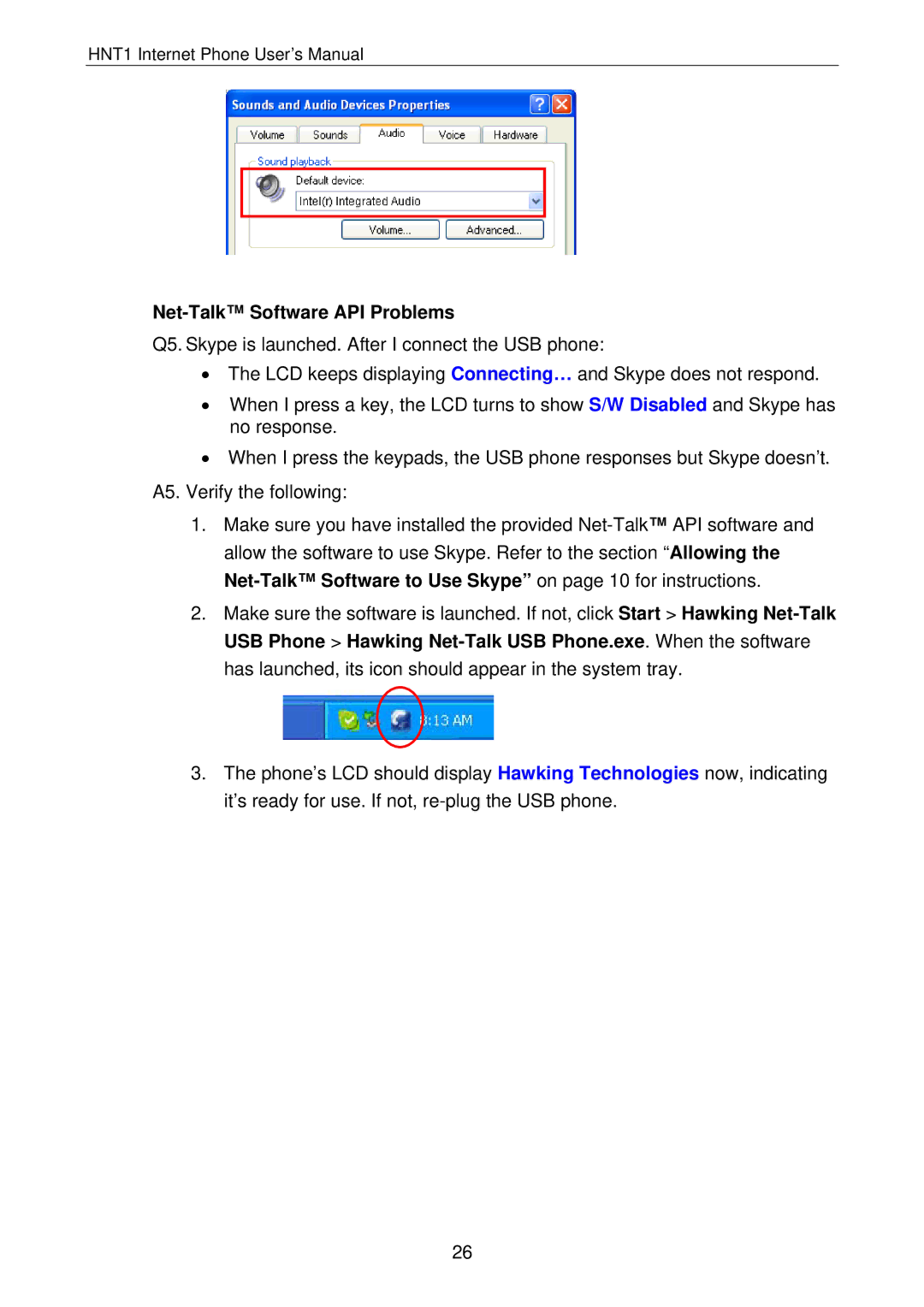 Hawking Technology HNT1 manual Net-Talk Software API Problems 