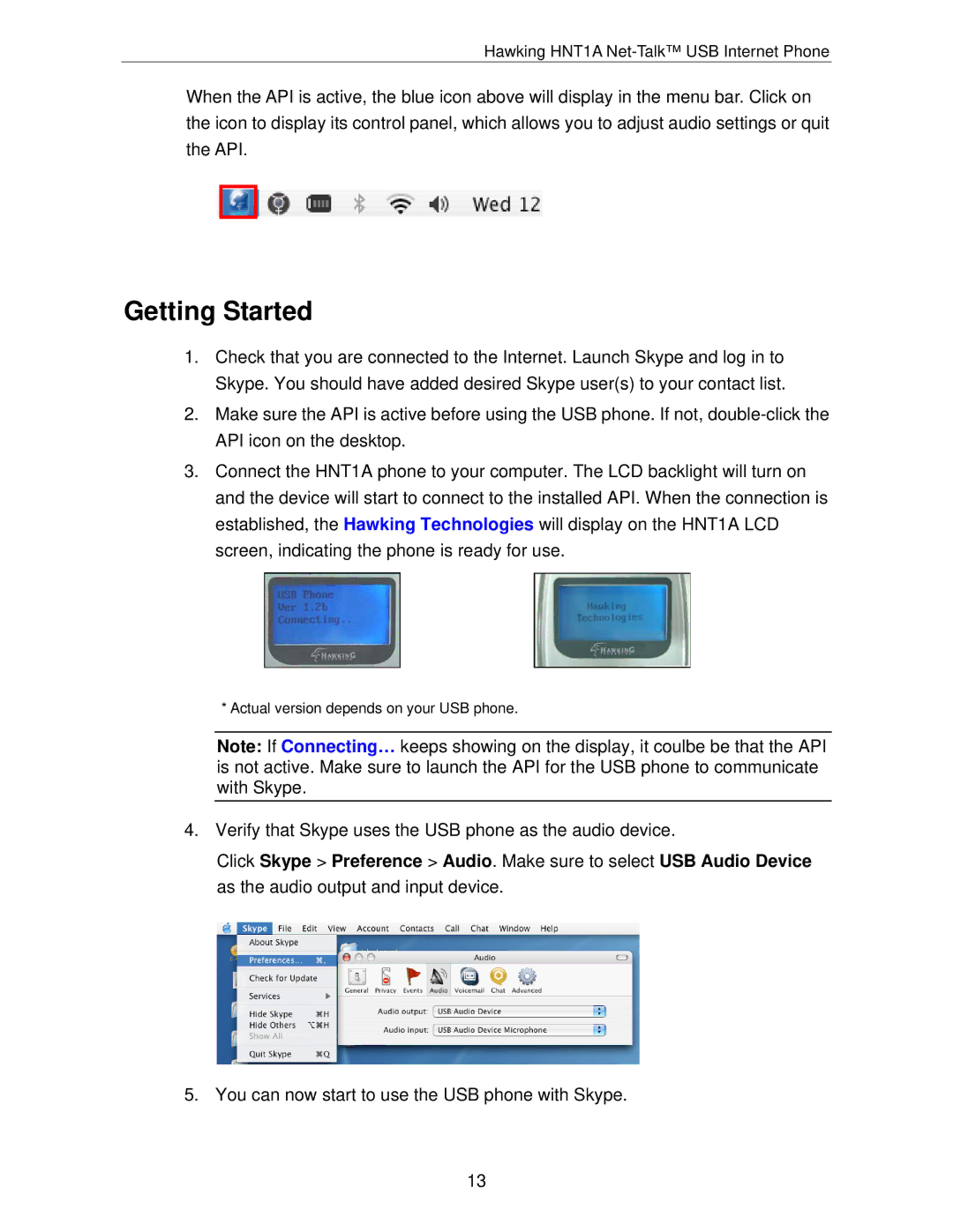 Hawking Technology HNT1A manual Getting Started 