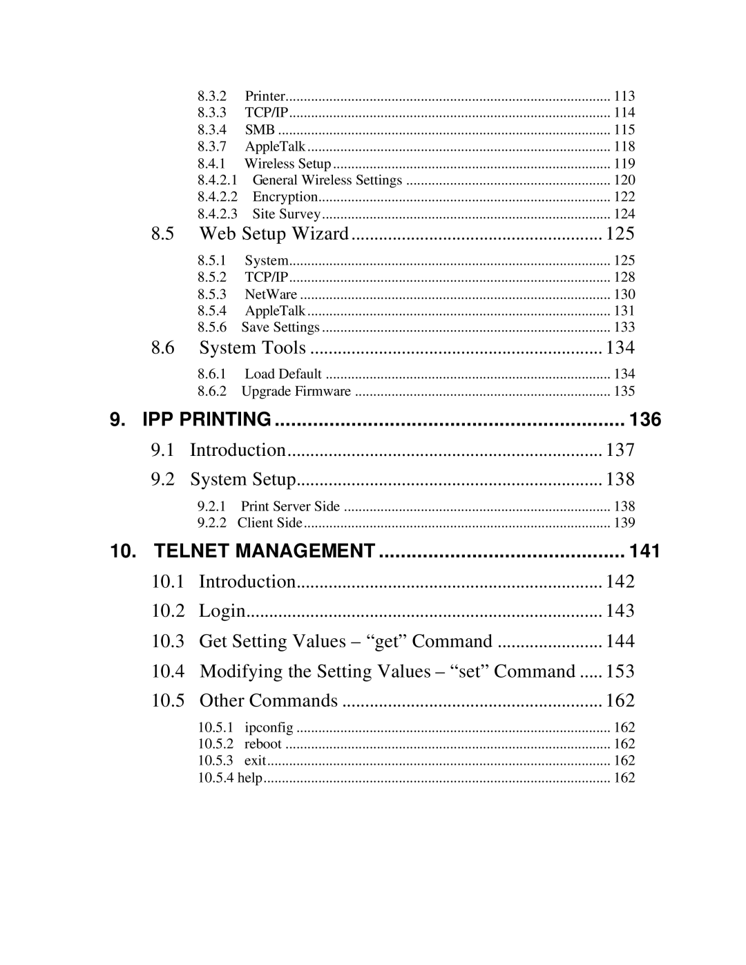 Hawking Technology HWPS1UG manual Telnet Management 