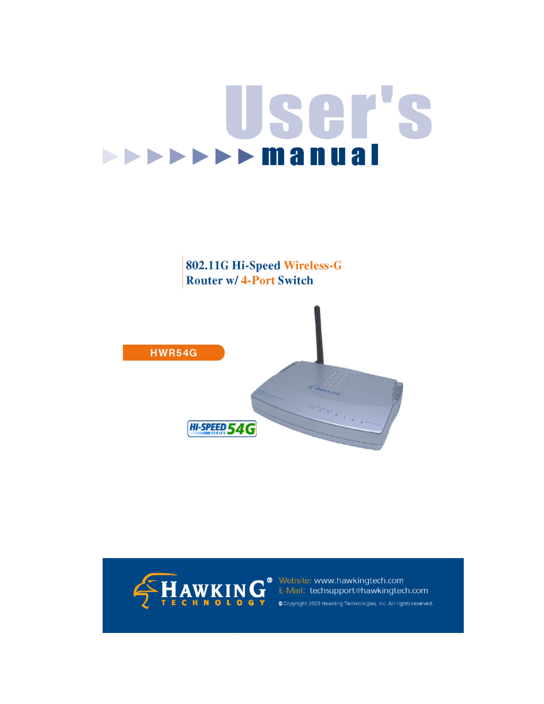 Hawking Technology HWR54G manual 
