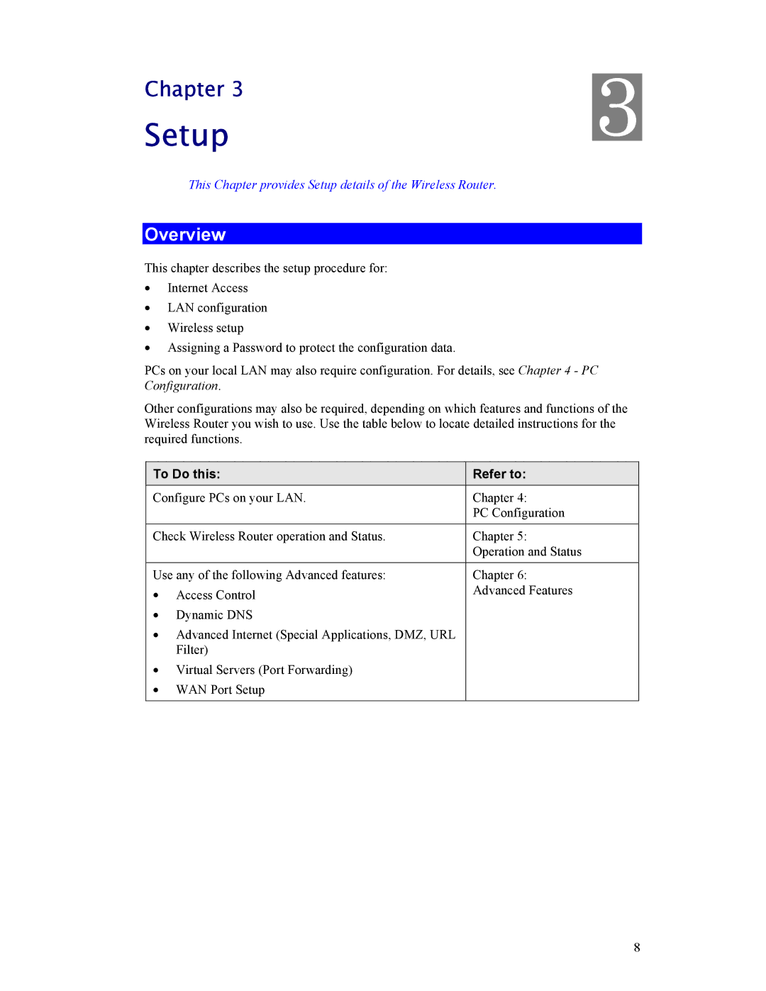 Hawking Technology HWR54G manual Setup, Overview, To Do this Refer to 