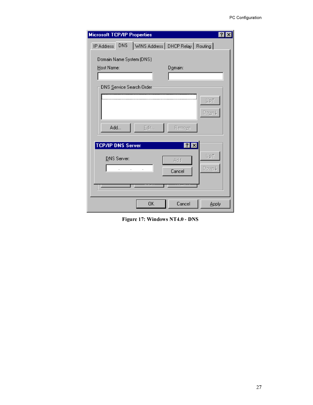 Hawking Technology HWR54G manual Windows NT4.0 DNS 