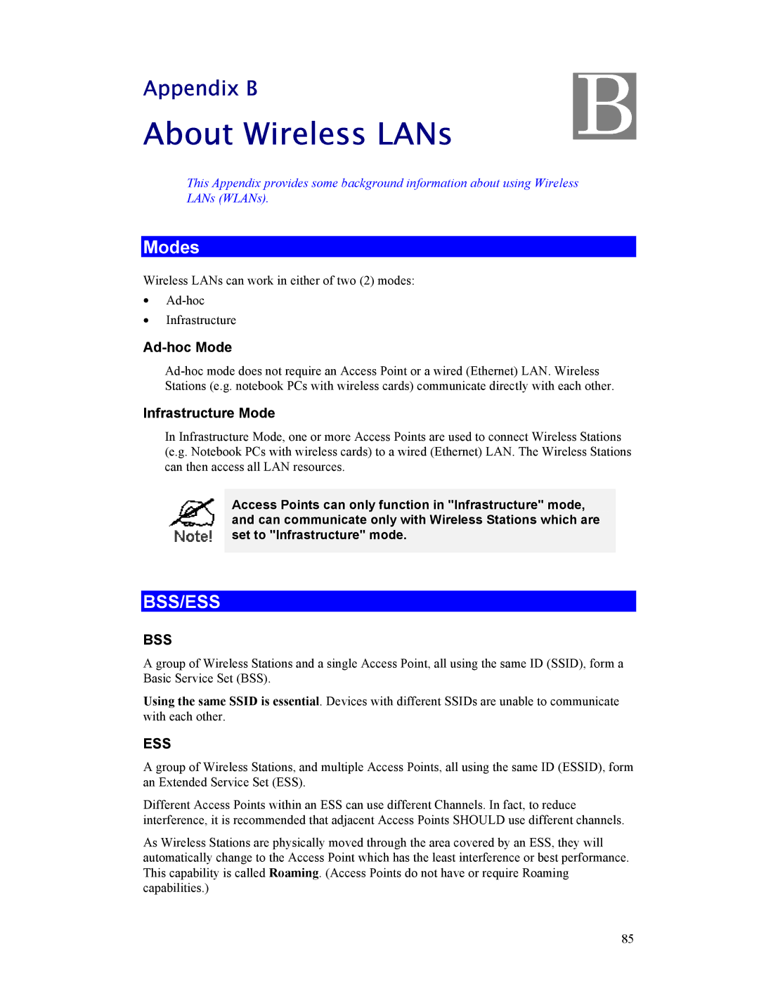 Hawking Technology HWR54G manual About Wireless LANs, Modes, Ad-hoc Mode, Infrastructure Mode 