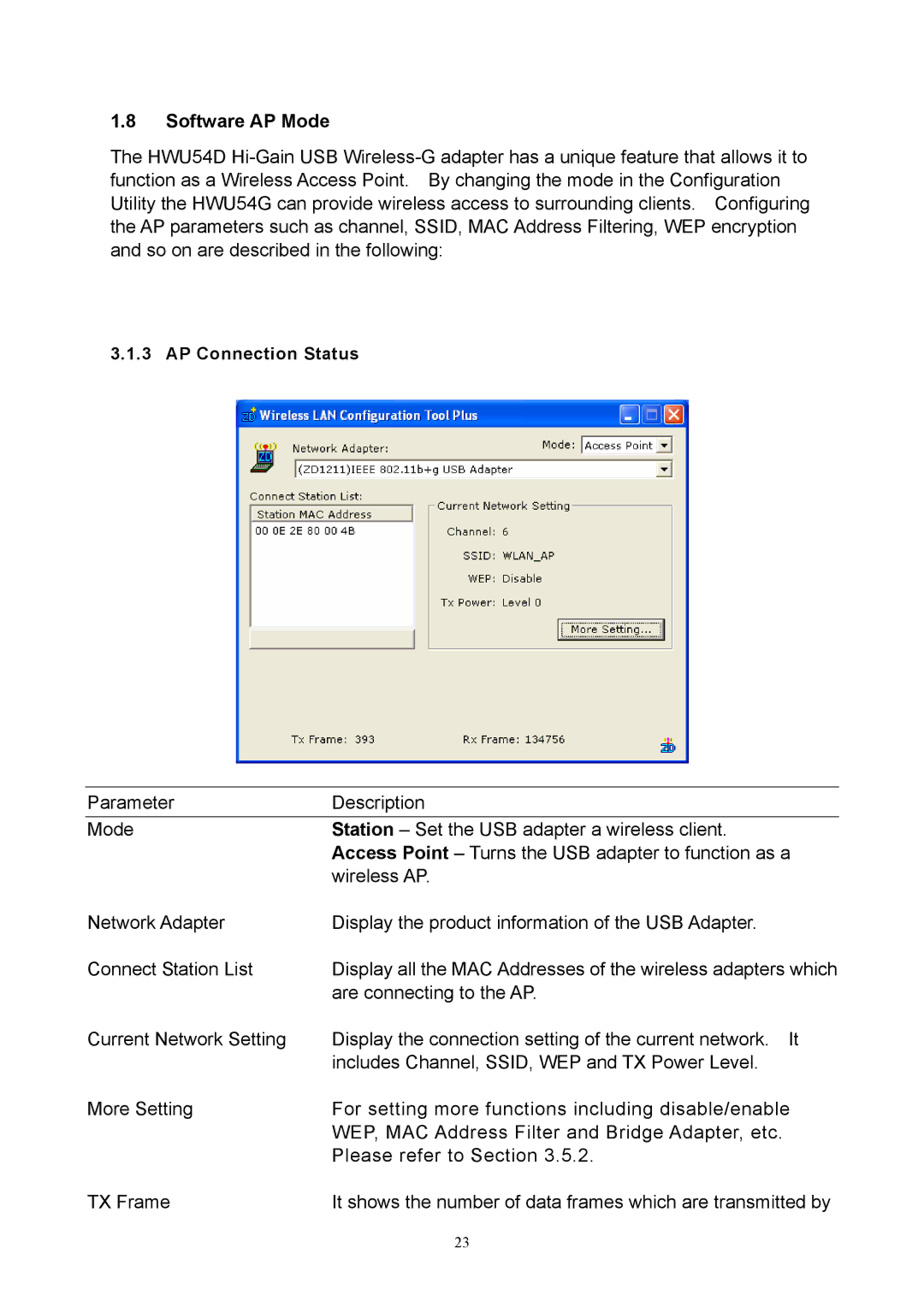 Hawking Technology HWU54D manual Software AP Mode 