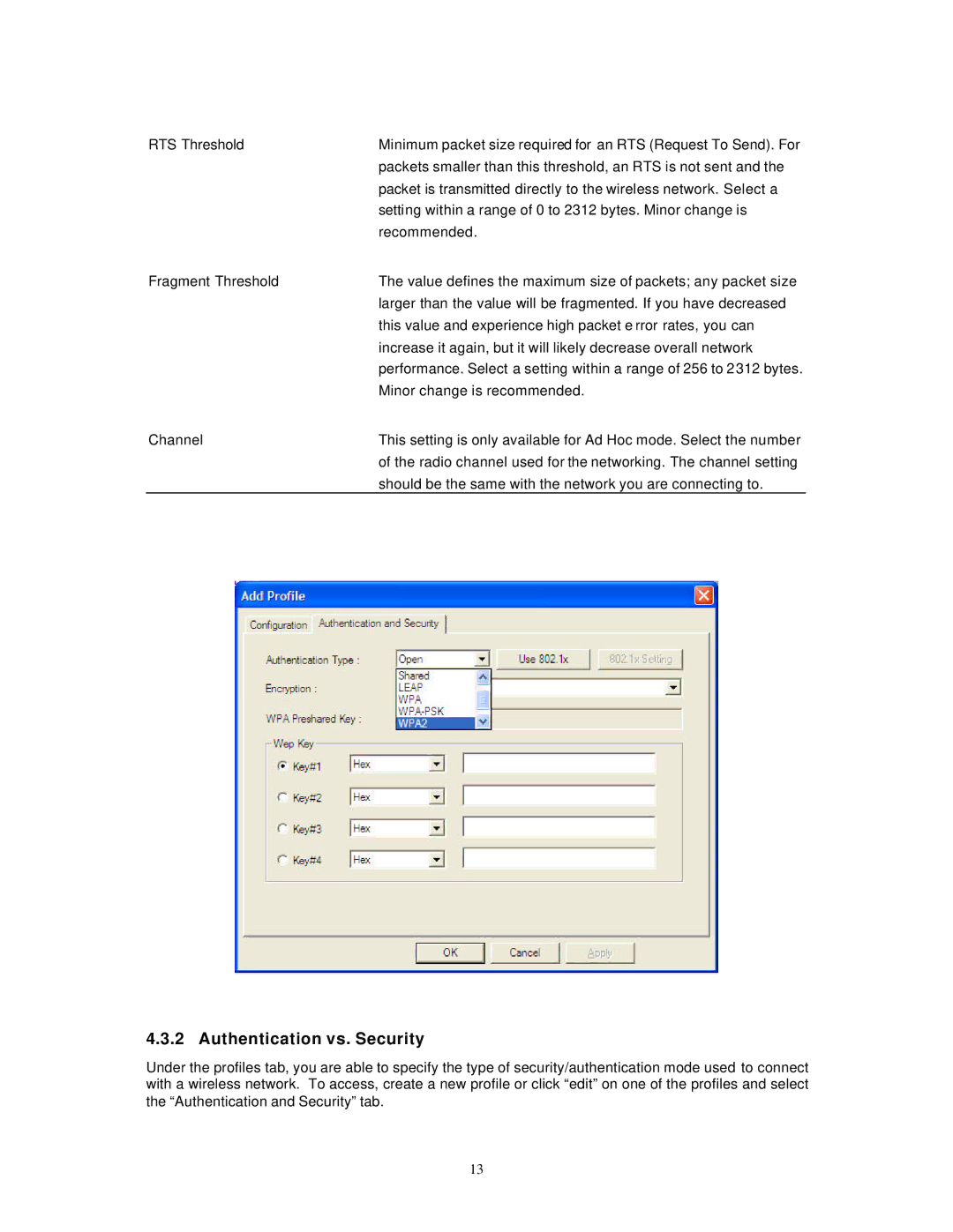 Hawking Technology HWU54DM manual Authentication vs. Security 