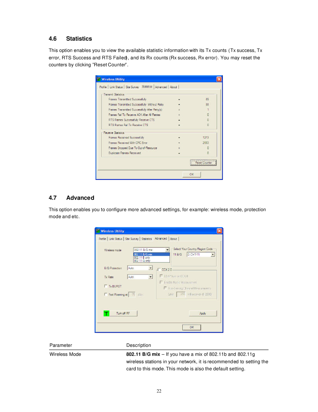 Hawking Technology HWU54DM manual Statistics, Advanced 