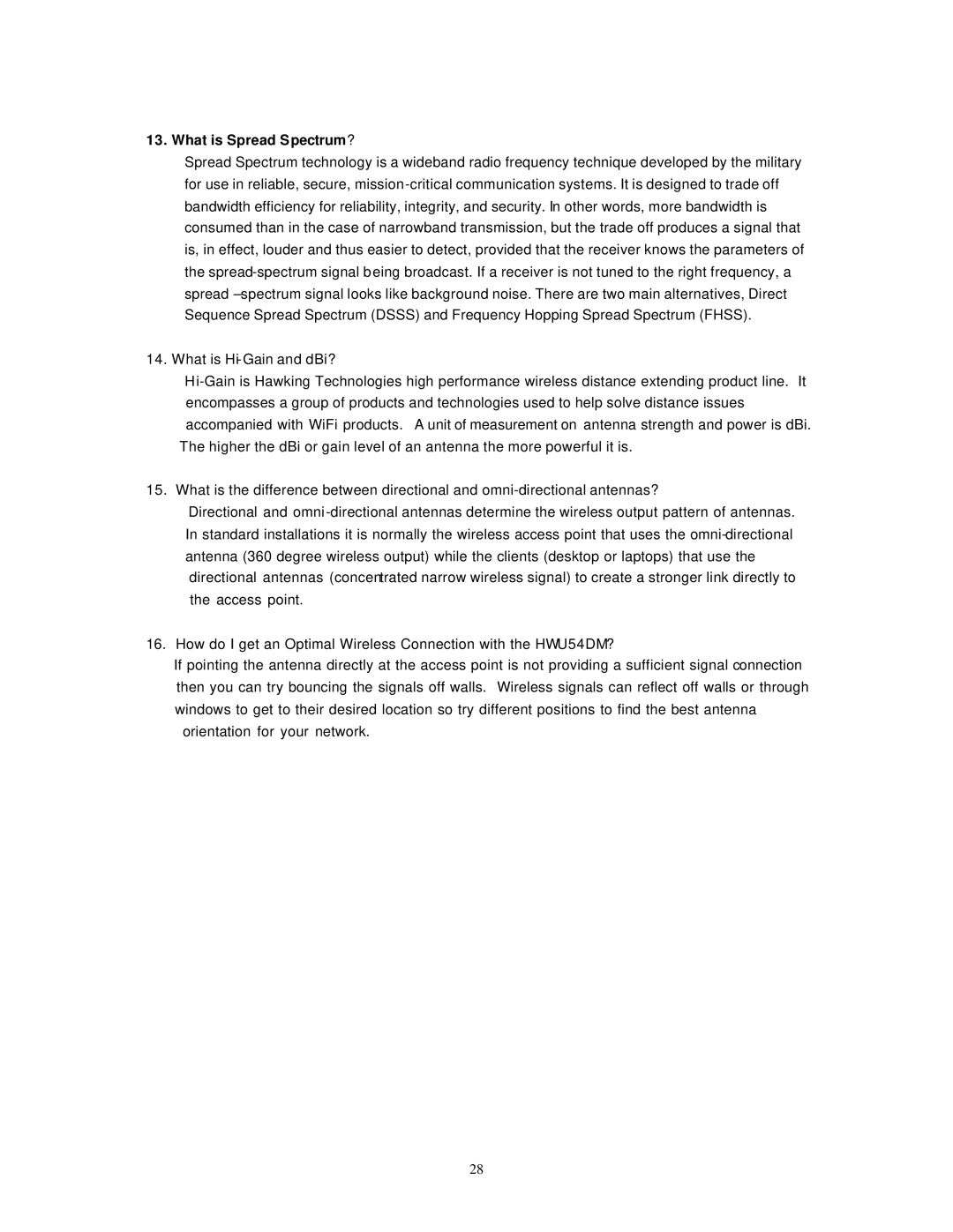 Hawking Technology HWU54DM manual What is Spread Spectrum? 