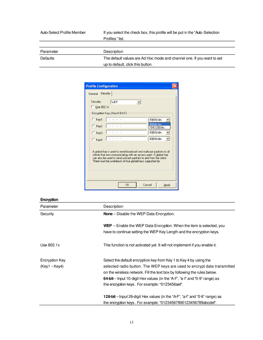 Hawking Technology HWU54G manual Encryption 