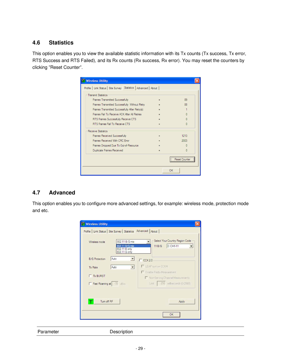 Hawking Technology HWUG1 manual Statistics, Advanced 