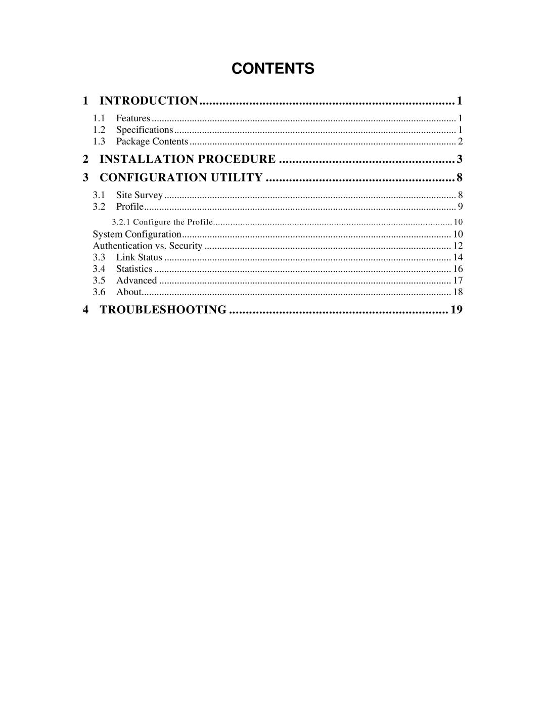 Hawking Technology HWUG1A manual Contents 