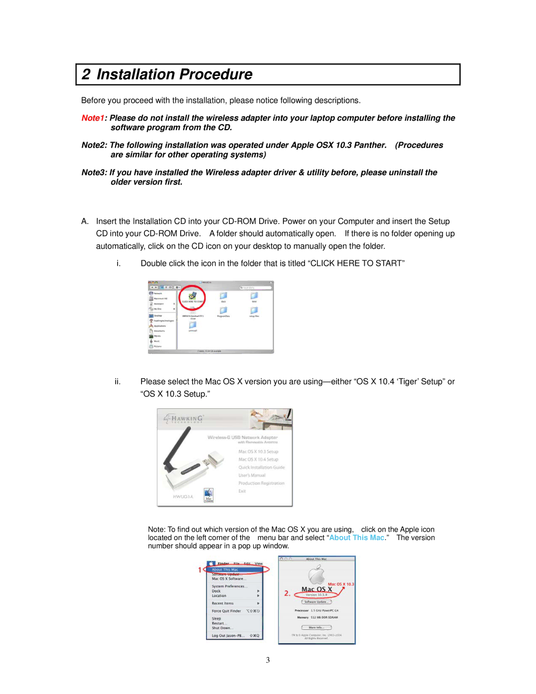 Hawking Technology HWUG1A manual Installation Procedure 