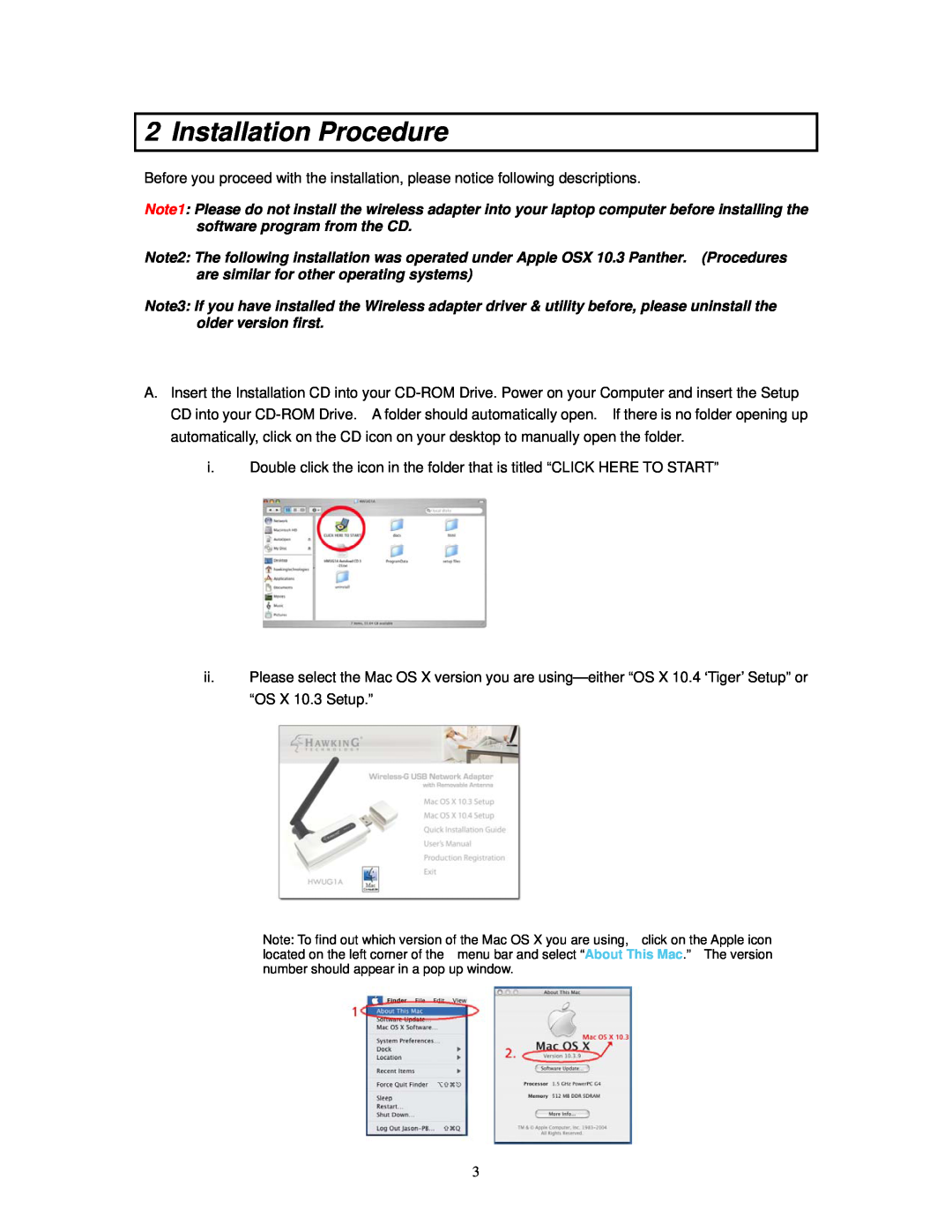 Hawking Technology HWUG1A manual Installation Procedure 