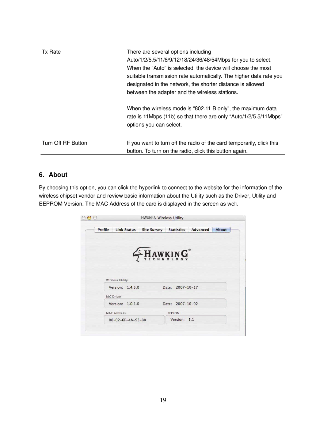 Hawking Technology HWUN1A manual About 