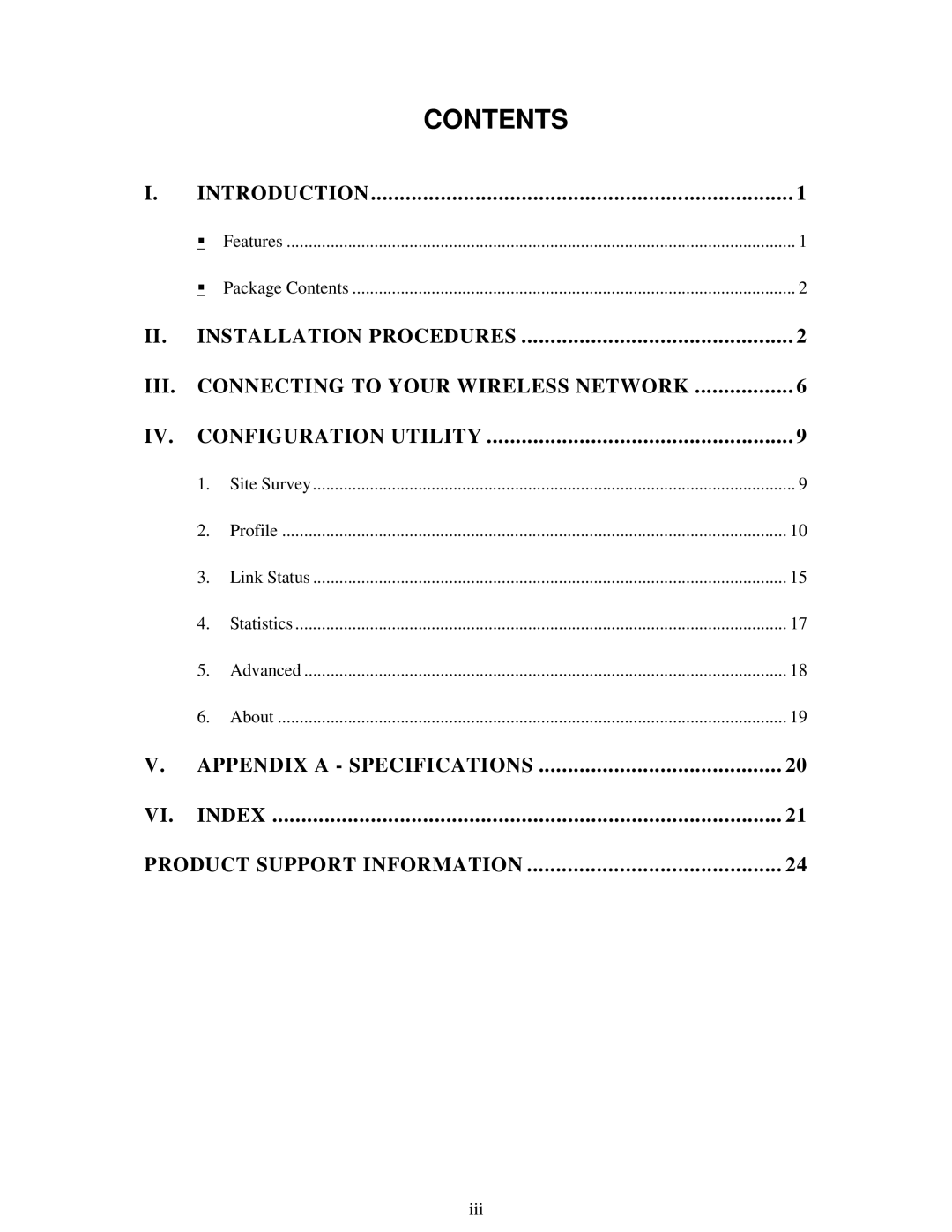 Hawking Technology HWUN1A manual Contents 