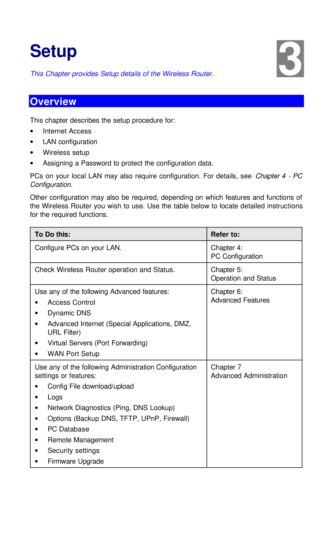 Hawking Technology Wireless-G Router manual Overview, To Do this Refer to 