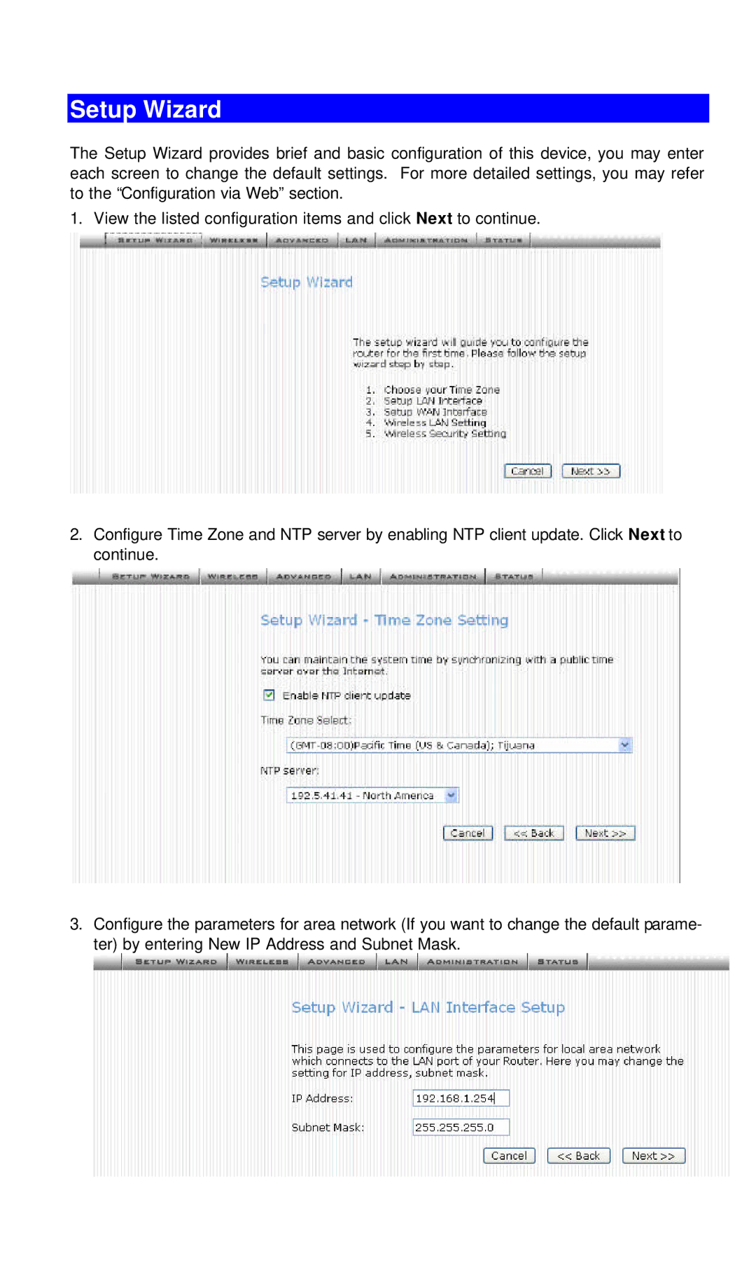 Hawking Technology Wireless-G Router manual Setup Wizard 