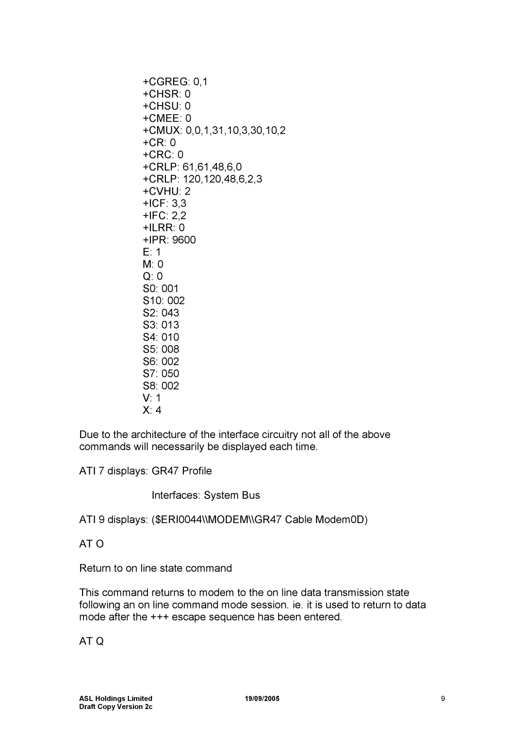 Hayes Microcomputer Products ASLH306 manual At O, At Q 