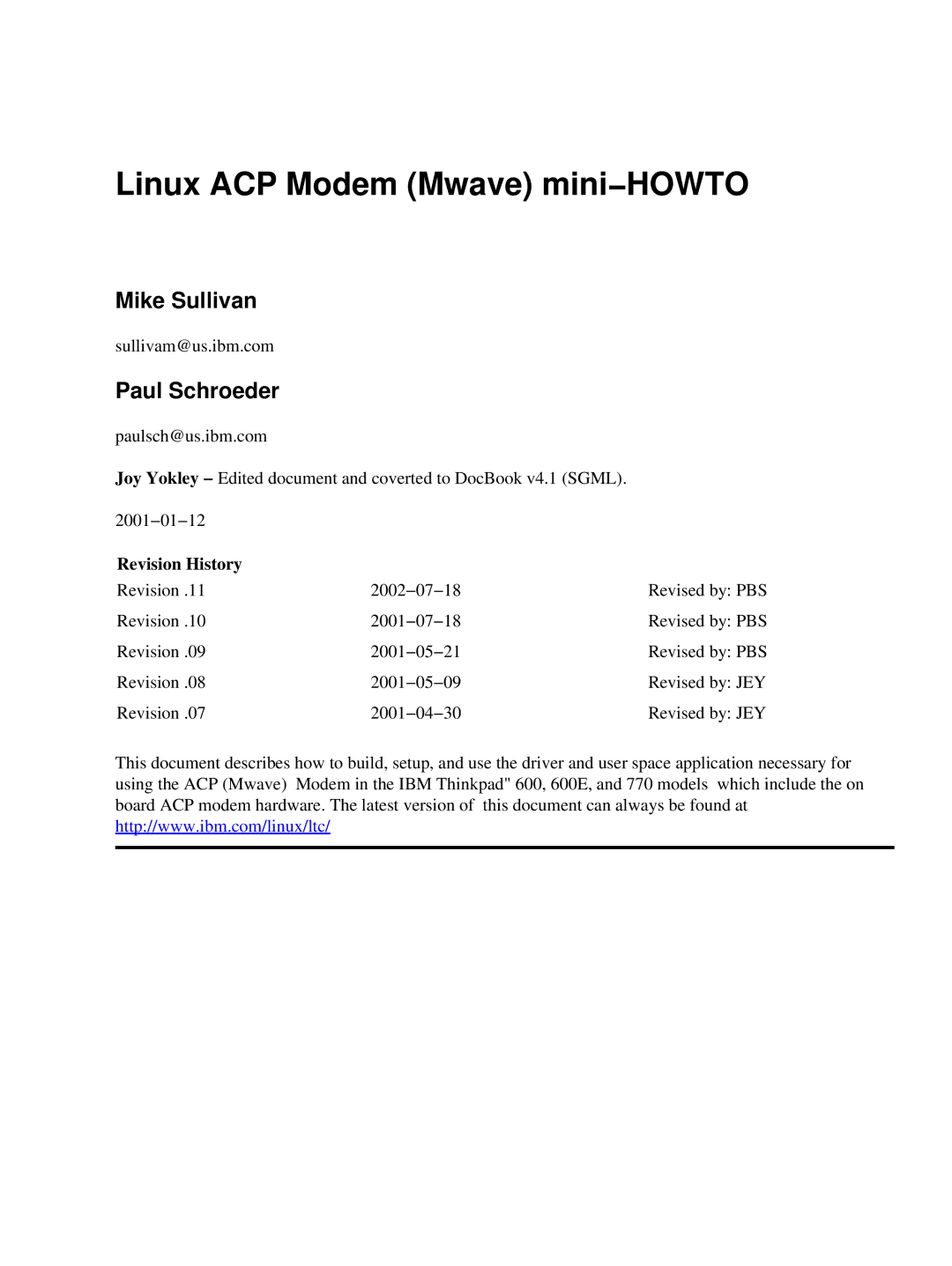 Hayes Microcomputer Products manual Linux ACP Modem Mwave mini−HOWTO, Paul Schroeder 