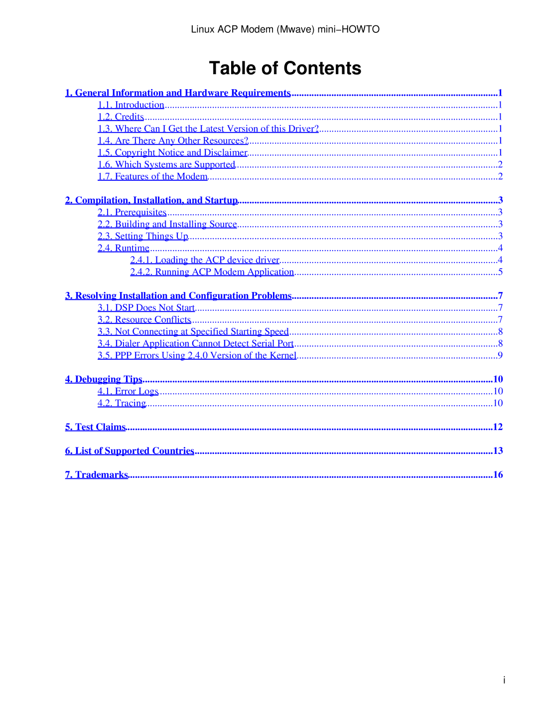 Hayes Microcomputer Products Mwave manual Table of Contents 