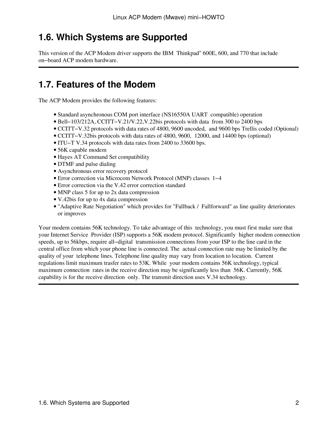 Hayes Microcomputer Products Mwave manual Which Systems are Supported, Features of the Modem 