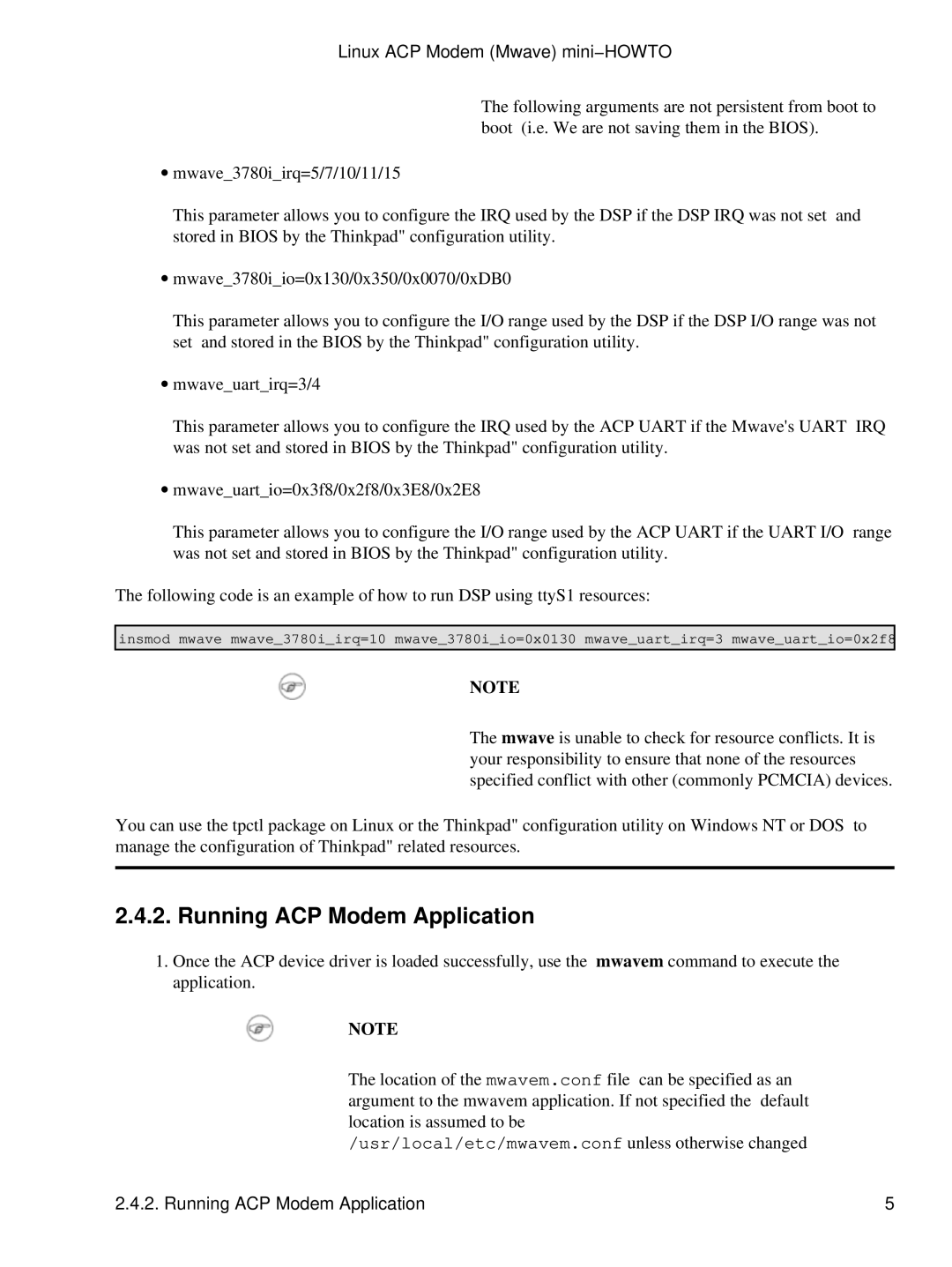 Hayes Microcomputer Products Mwave manual Running ACP Modem Application 