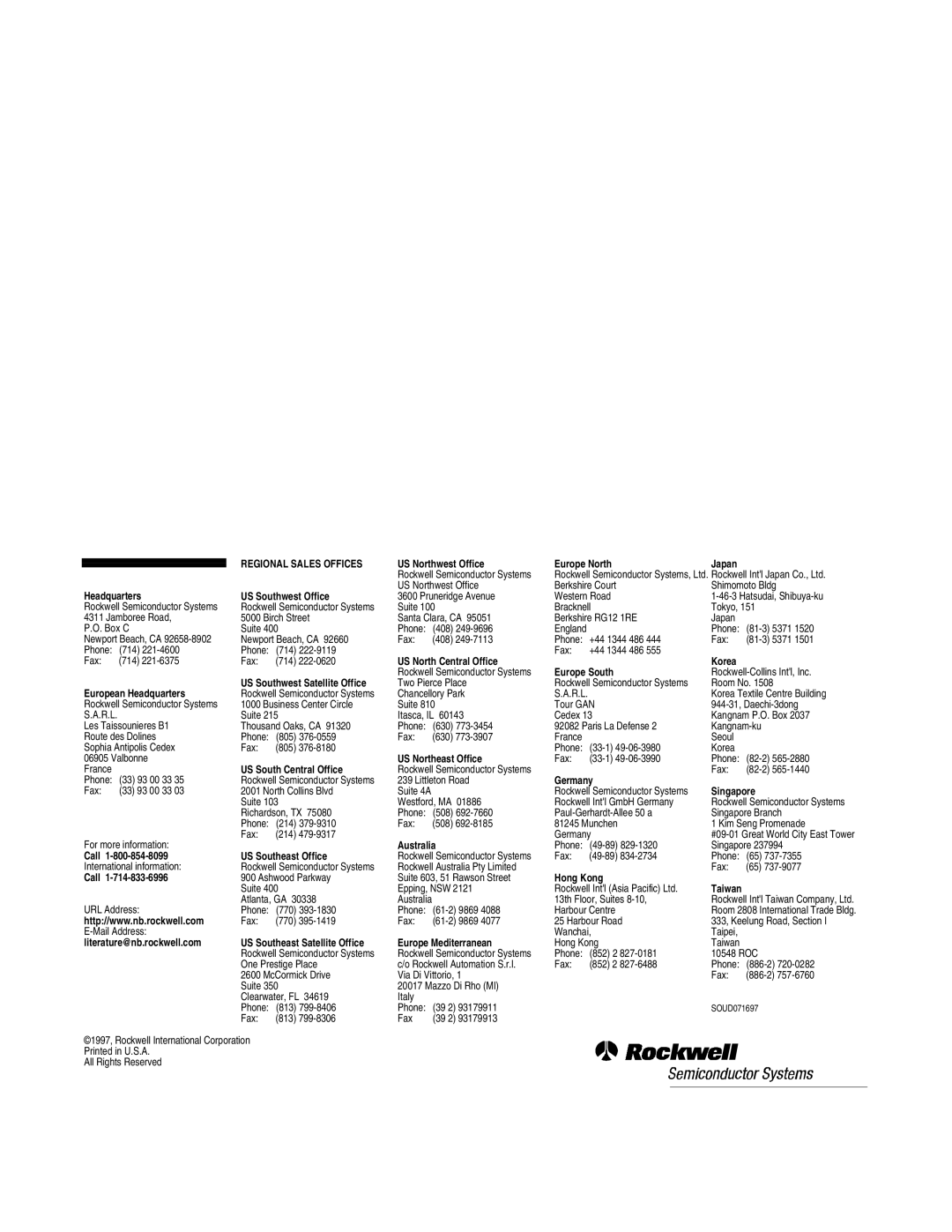 Hayes Microcomputer Products RCV56HCF manual Regional Sales Offices 