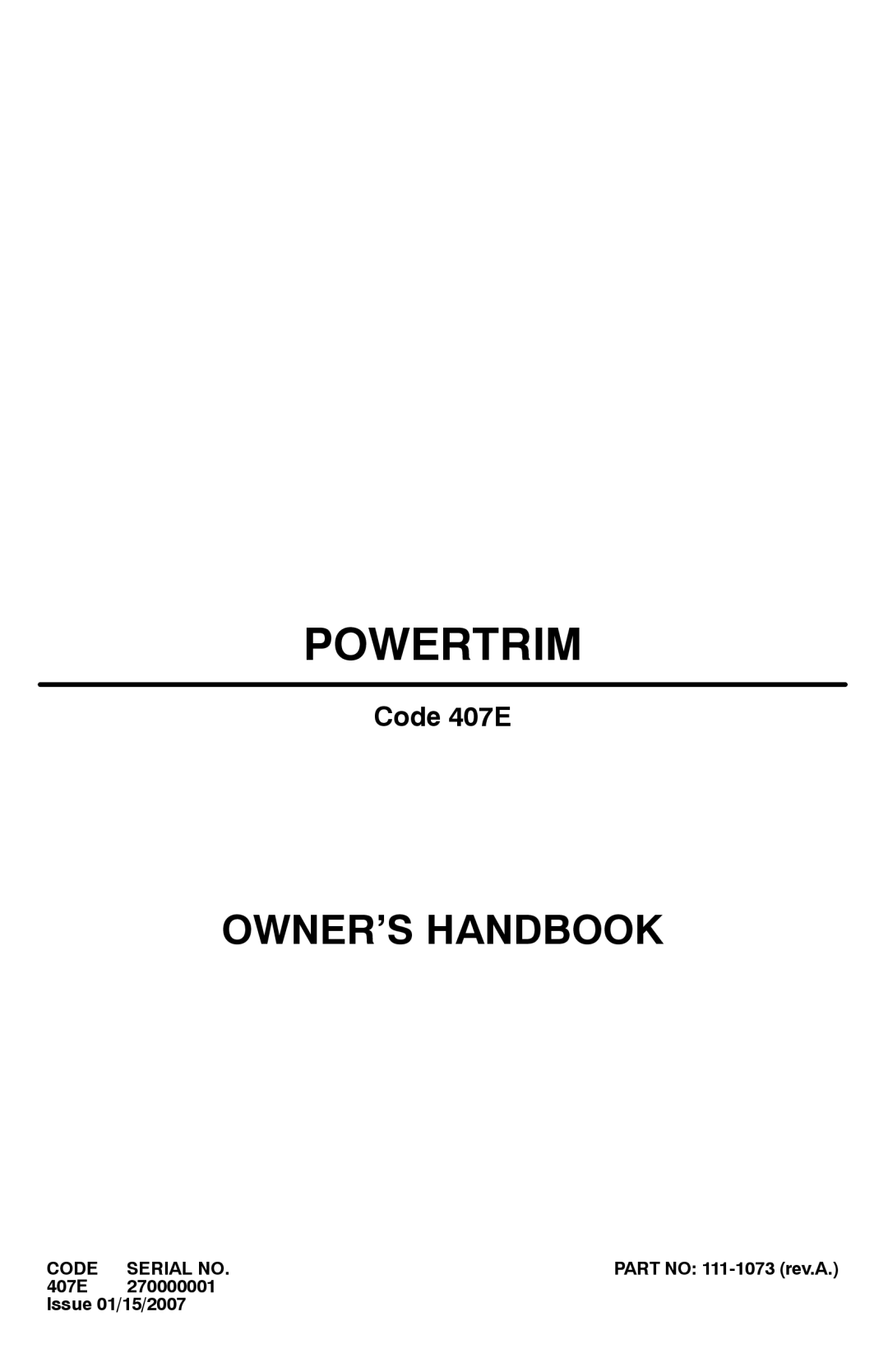 Hayter Mowers 111-1073 manual Powertrim 