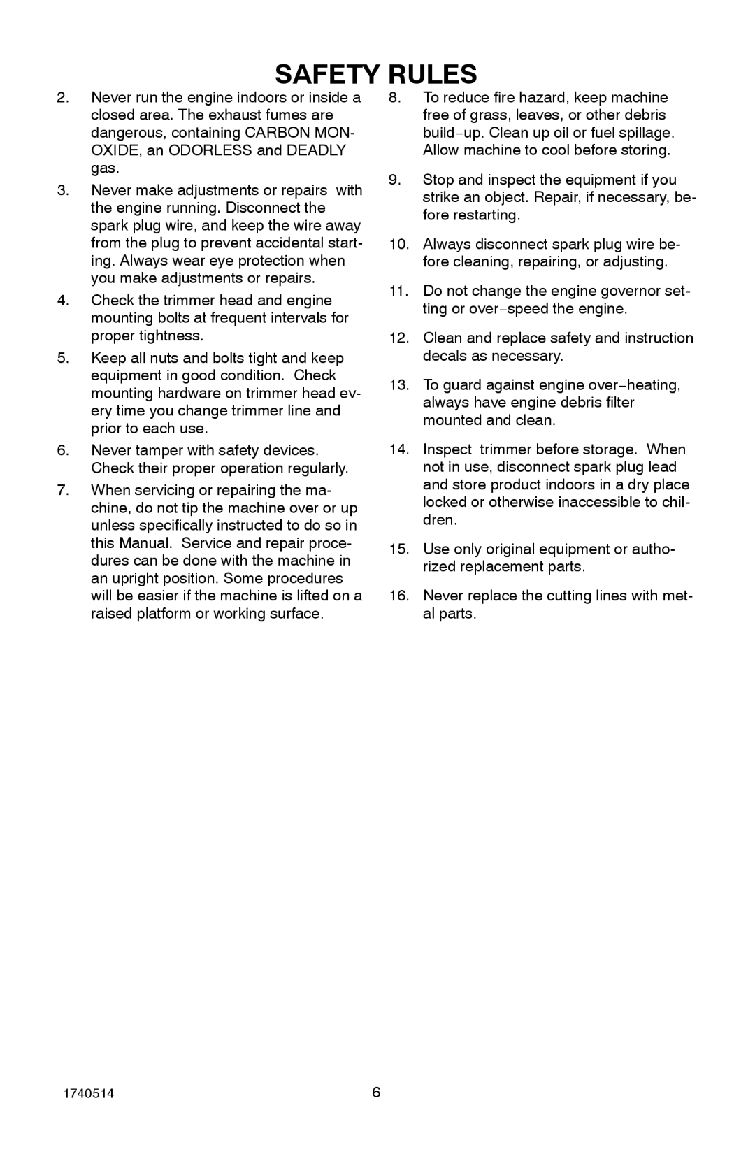 Hayter Mowers 111-1073 manual Safety Rules 